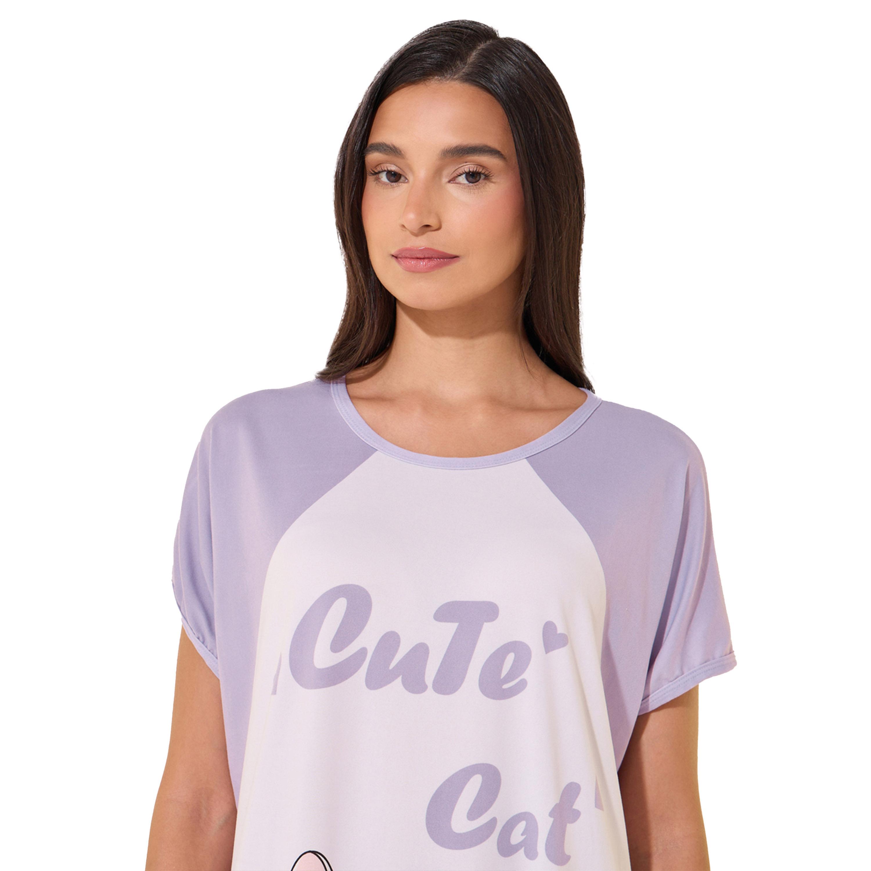 Styli Graphic Print Reglan Sleeve Sleep T-Shirt-women-clothing-nightwear-nighties-image-3