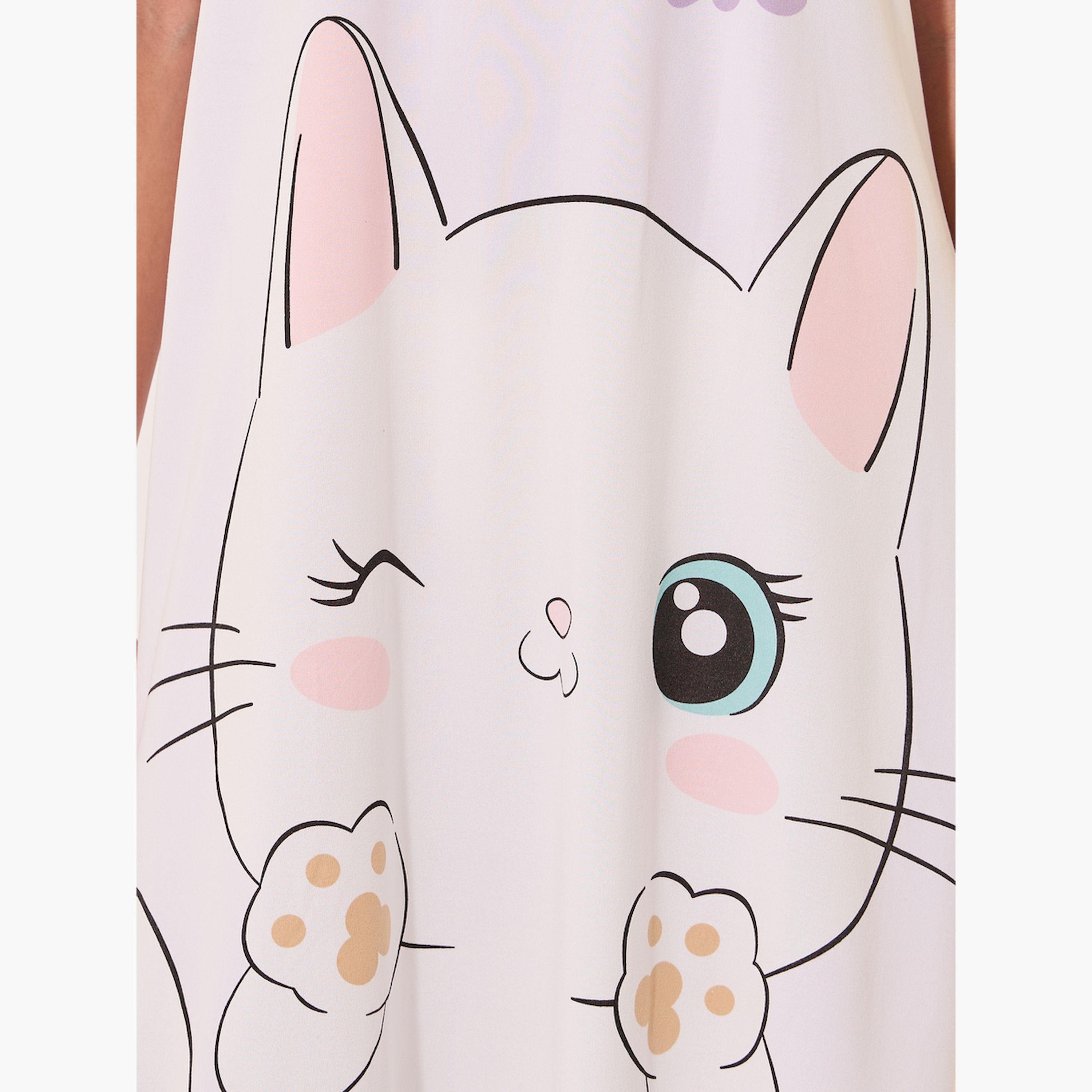 Styli Graphic Print Reglan Sleeve Sleep T-Shirt-women-clothing-nightwear-nighties-image-4