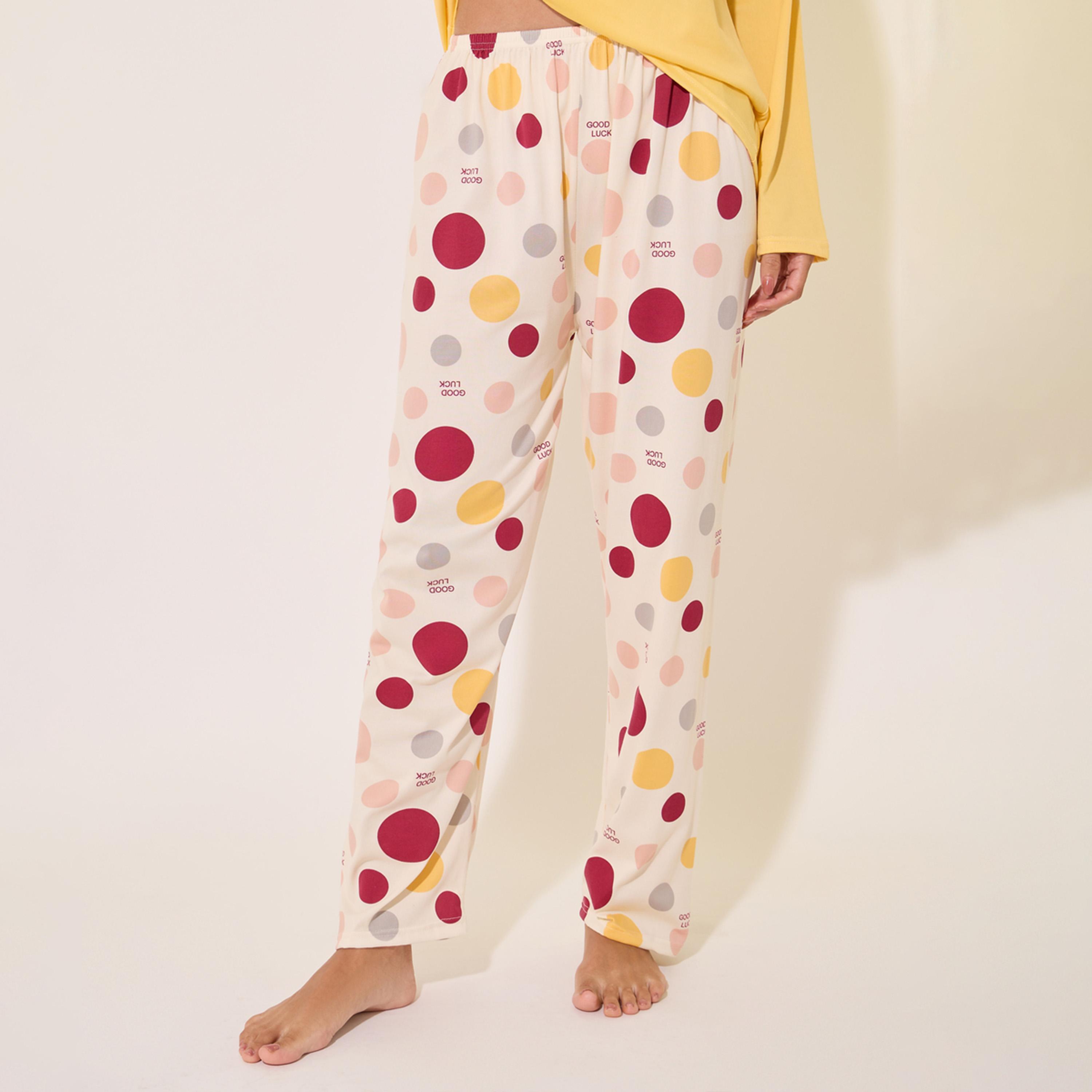 Styli Graphic Print T-Shirt and Printed Pyjama Set-women-clothing-nightwear-pyjamas-longsets-image-6