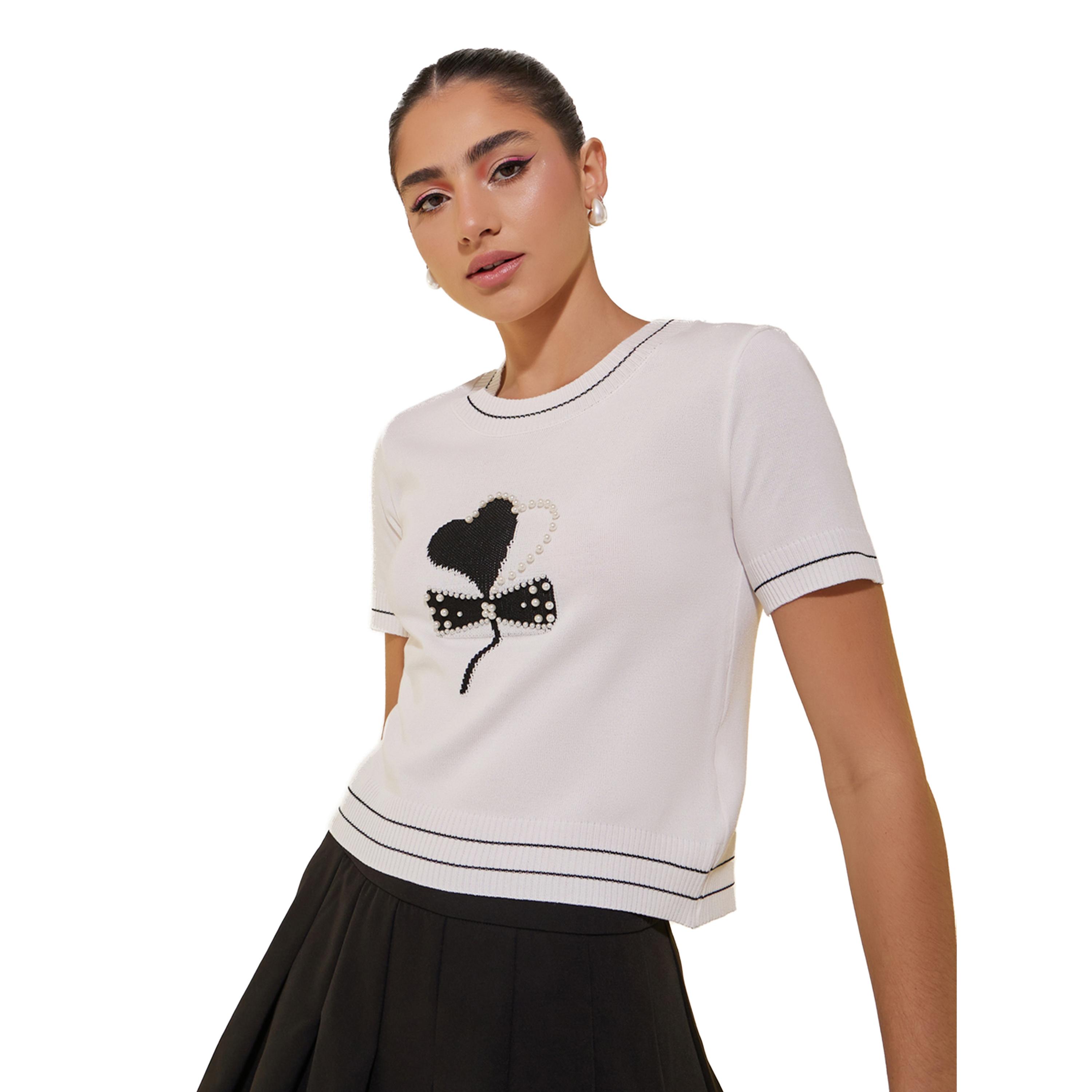 Styli Graphic Printed Round Neck  T-Shirt-women-clothing-tshirts-image-1