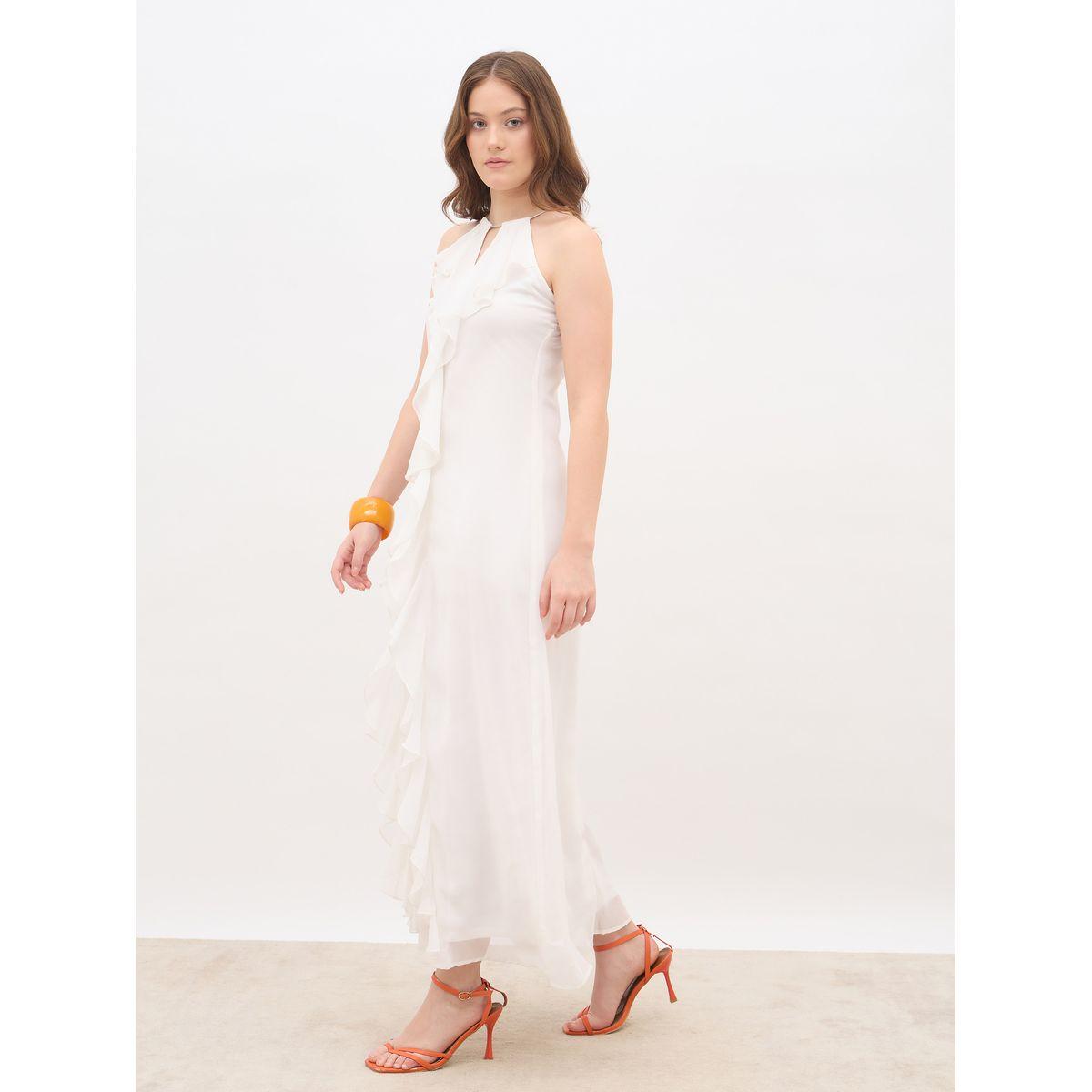 فستان طويل سادة بلا أكمام مع كشكش-women-clothing-dresses-image-3