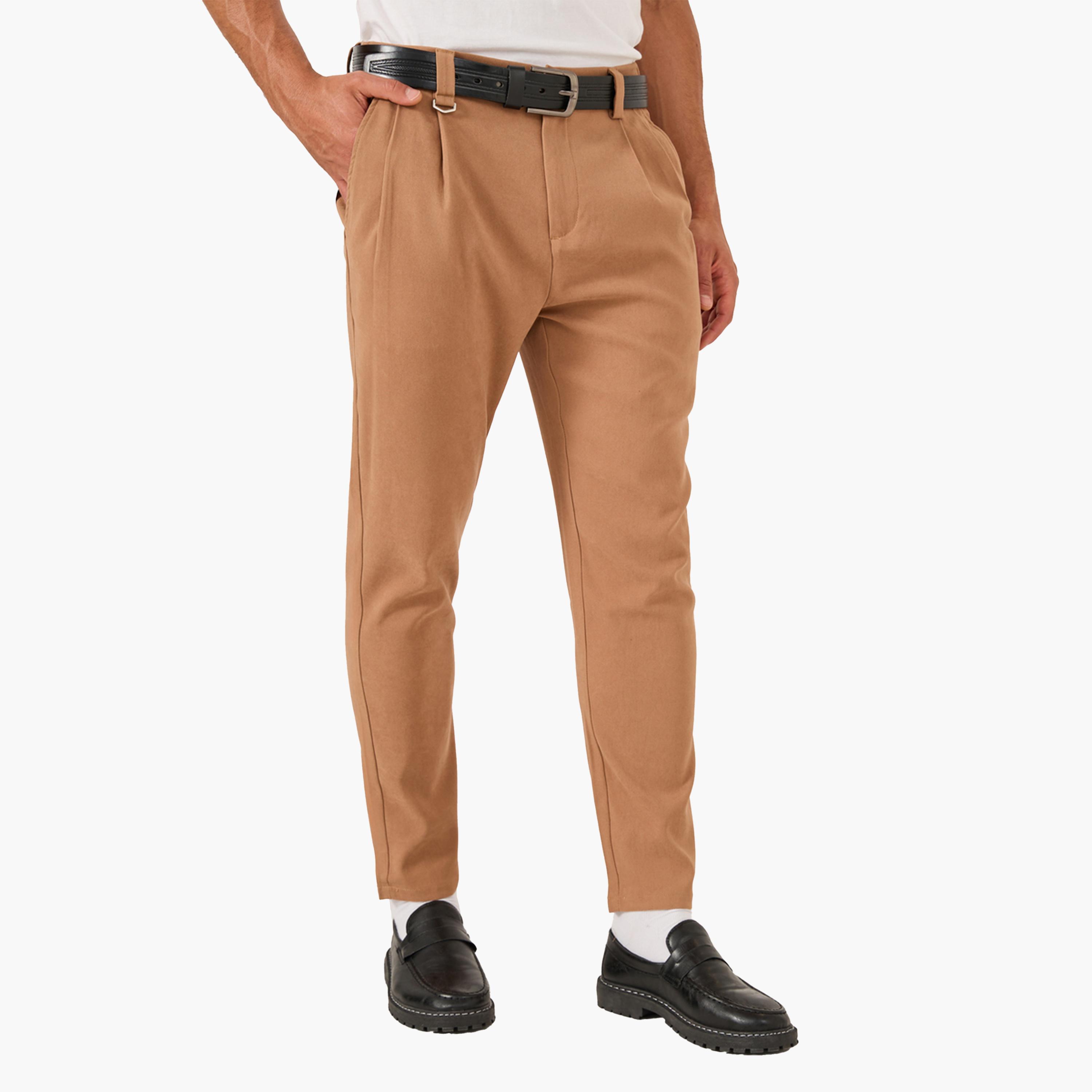 ستايلي - بنطال سادة مائل بجيوب مائلة وقصّة مريحة-men-clothing-bottoms-trousersandchinos-trousers-image-1