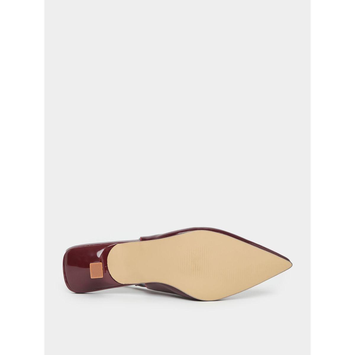 Styli Patent Design Pointed Toe Kitten Heel Slingback Shoes-women-shoes-heels-image-6