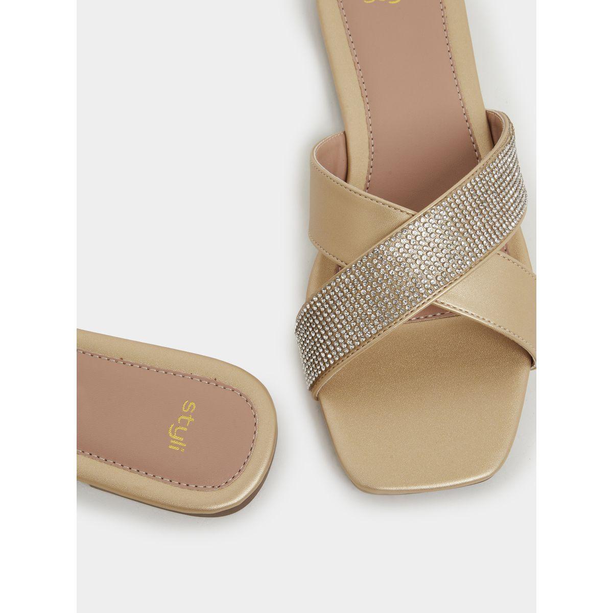 Styli Embellished Criss Cross Strap Flat Sandals-women-shoes-sandals-flats-image-4