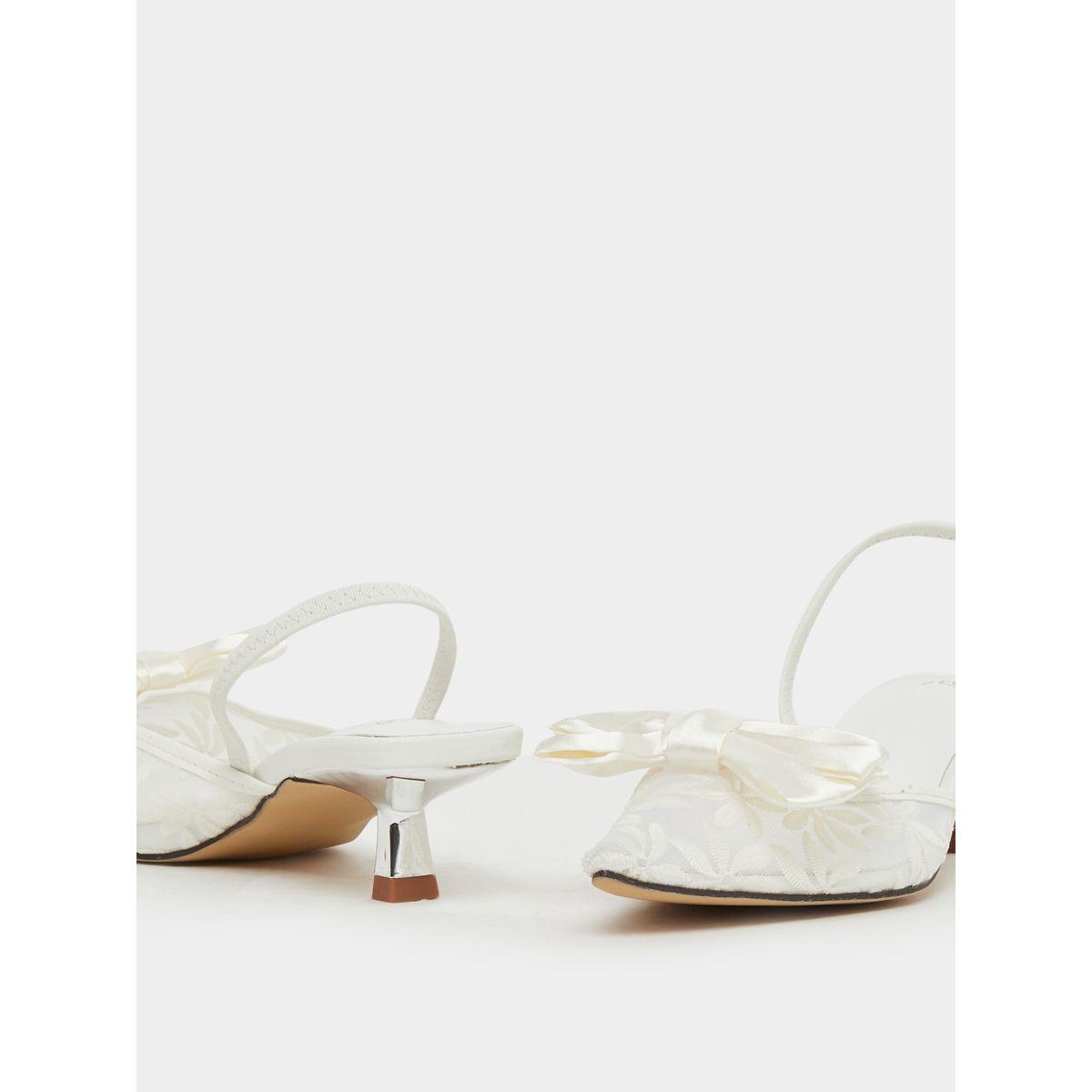 Styli Floral Design Bow Trim Kitten Heel Slingback Shoes-women-shoes-heels-image-4
