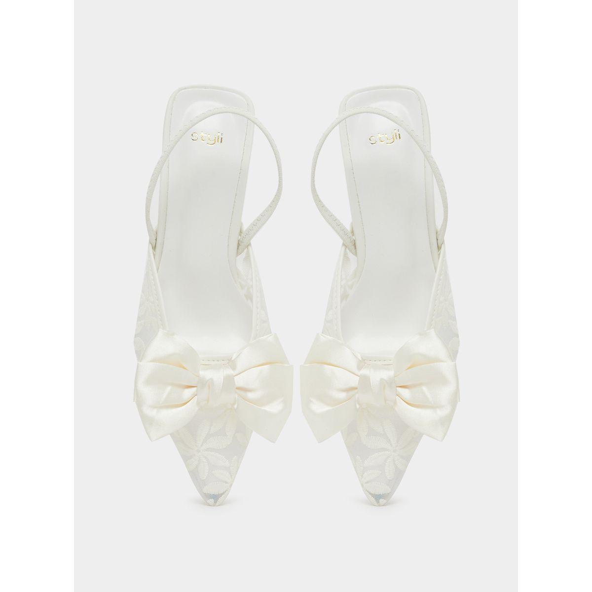 Styli Floral Design Bow Trim Kitten Heel Slingback Shoes-women-shoes-heels-image-6