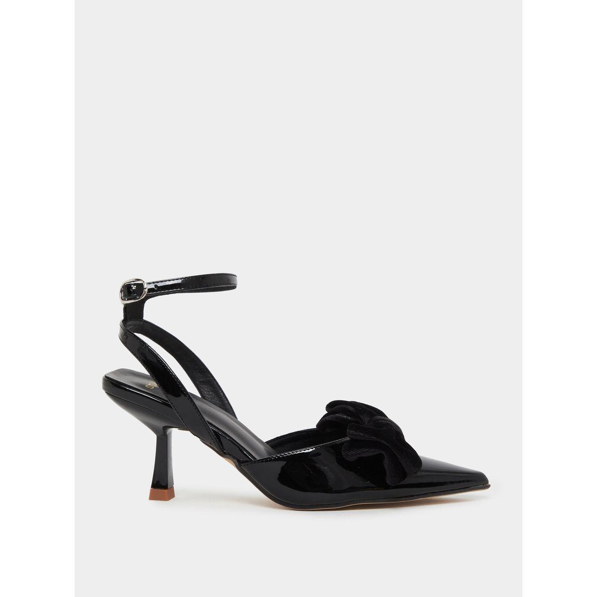 Styli Patent Bow Accent Pointed Toe Sandals-women-shoes-heels-image-1