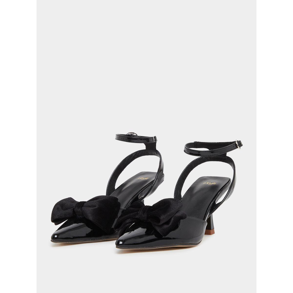 Styli Patent Bow Accent Pointed Toe Sandals-women-shoes-heels-image-2