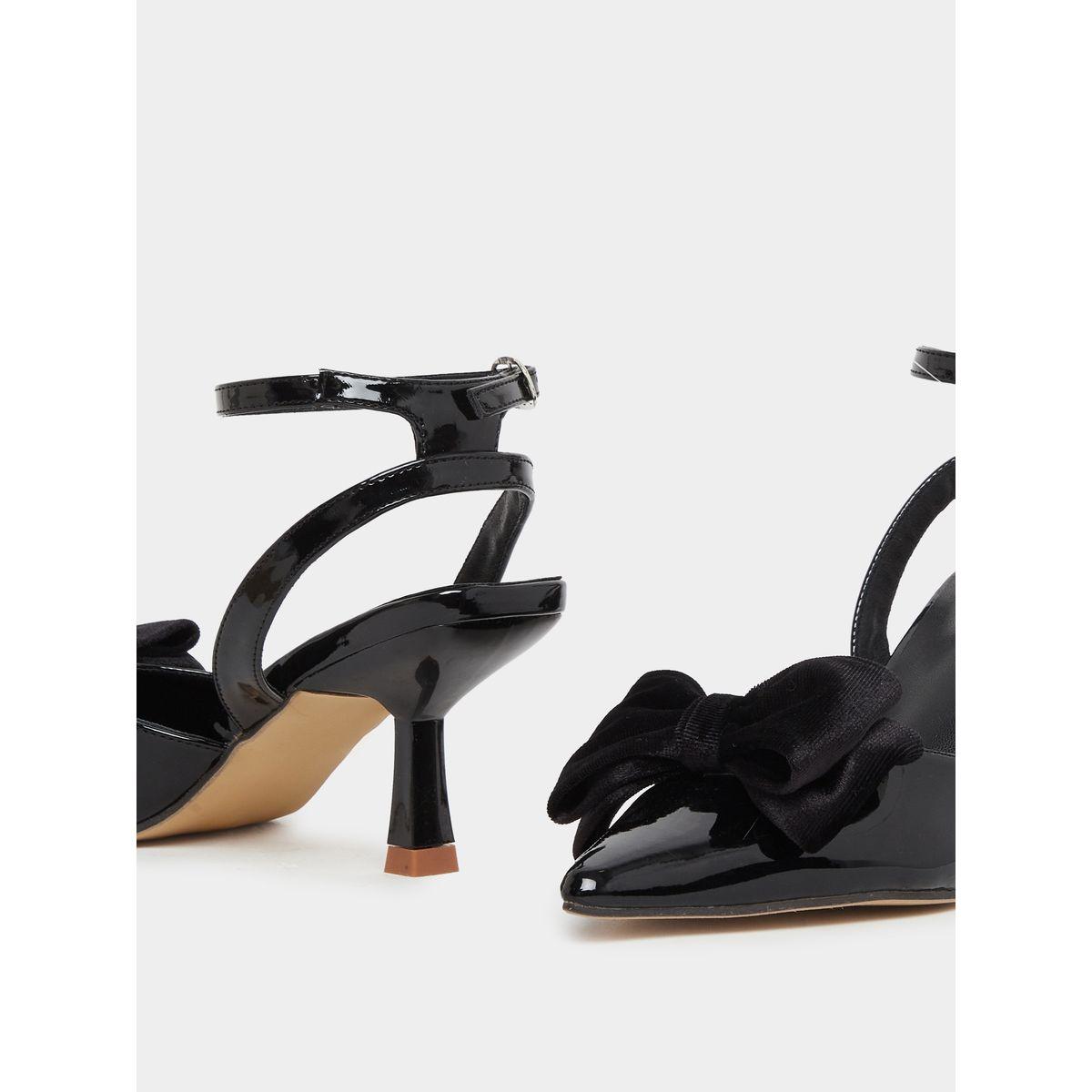 Styli Patent Bow Accent Pointed Toe Sandals-women-shoes-heels-image-3