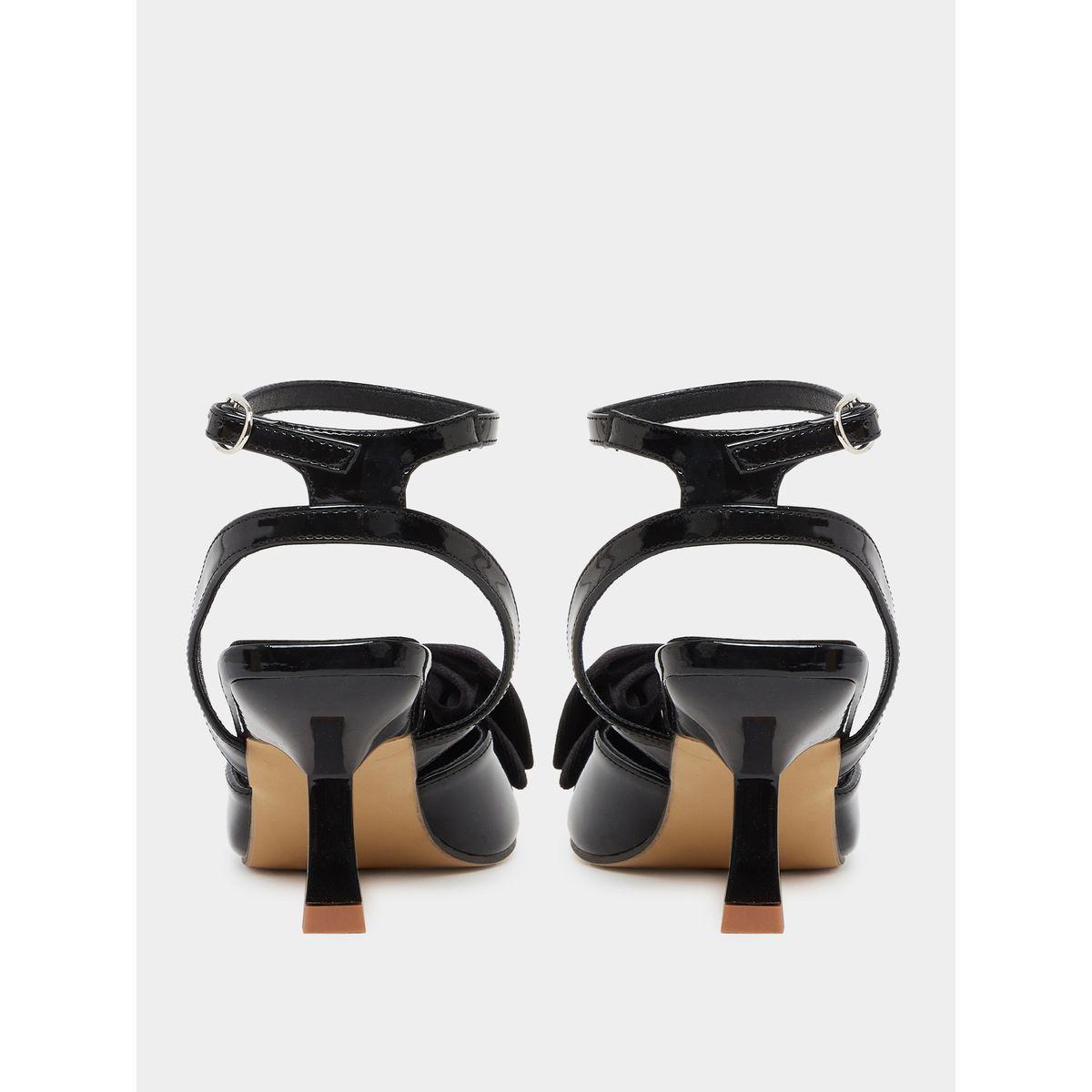 Styli Patent Bow Accent Pointed Toe Sandals-women-shoes-heels-image-4