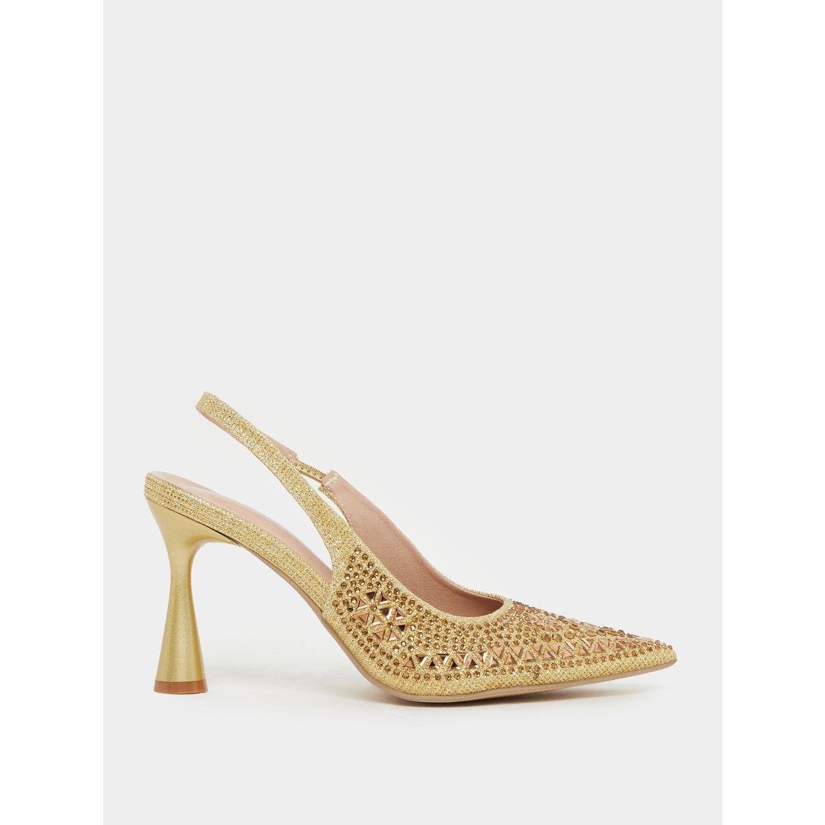 Styli Embellished Pointed Toe Stiletto Heel Slingback Shoes-women-shoes-heels-image-2