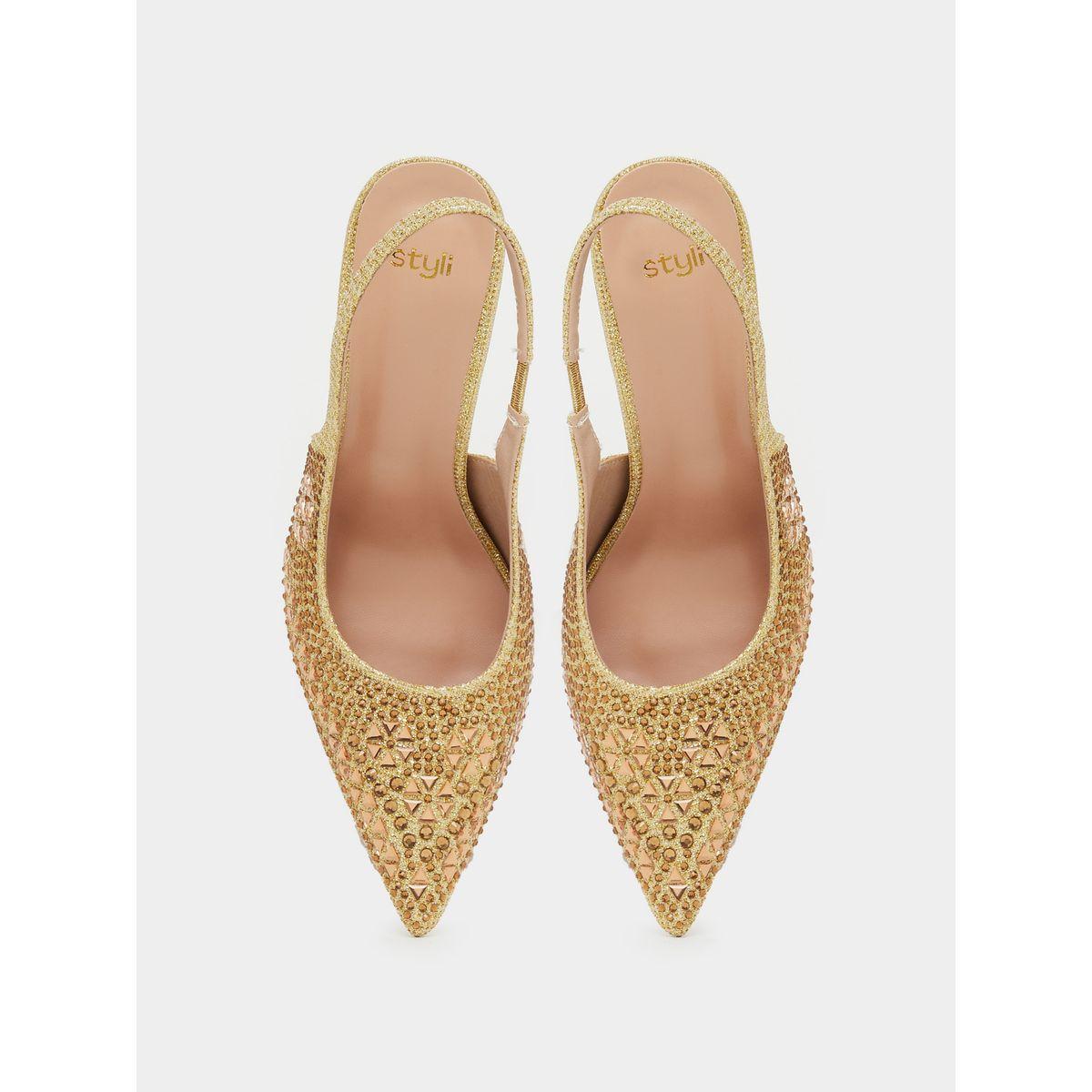 Styli Embellished Pointed Toe Stiletto Heel Slingback Shoes-women-shoes-heels-image-6