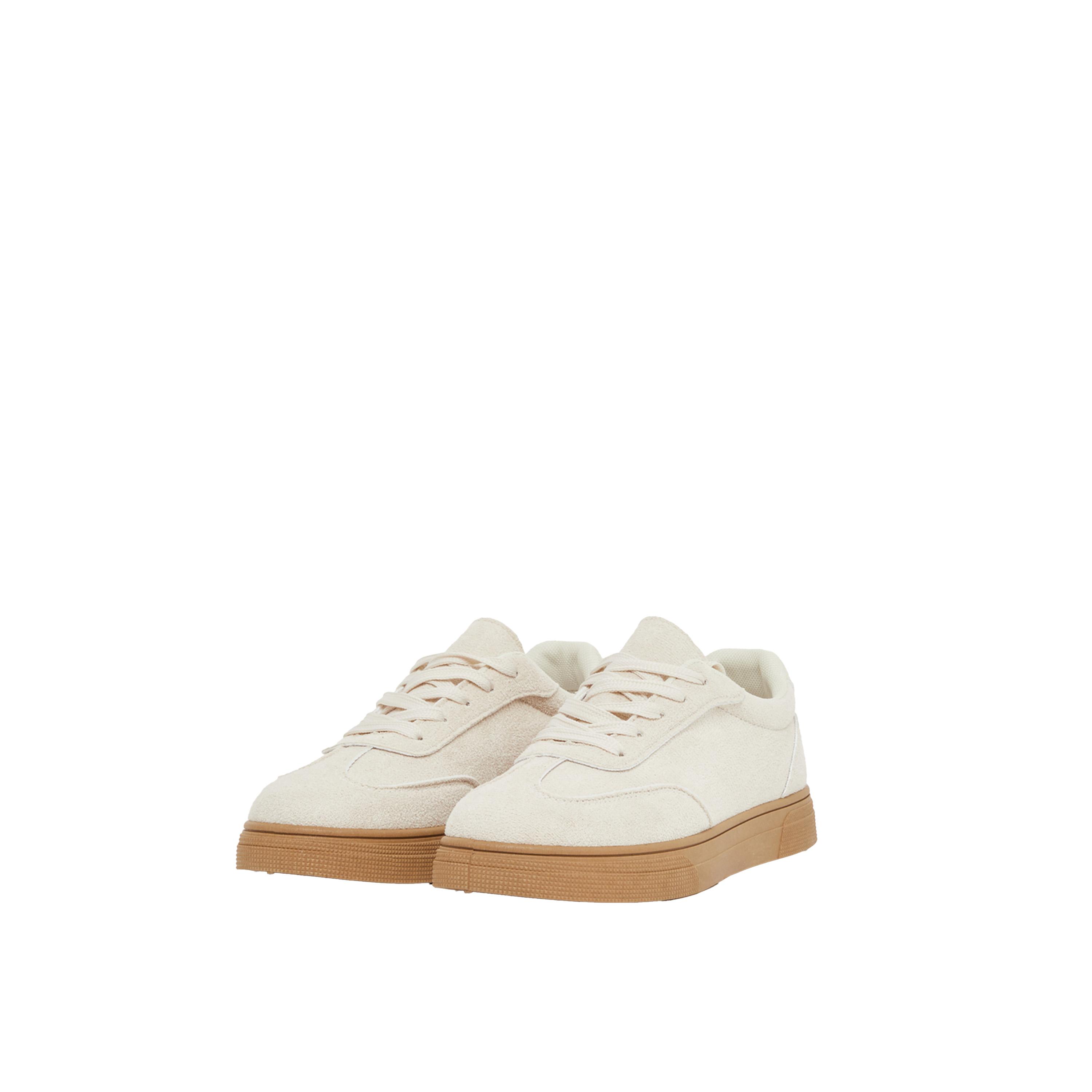 Styli Plain Round Toe Lace-Up Sneakers-women-shoes-sneakers-image-2