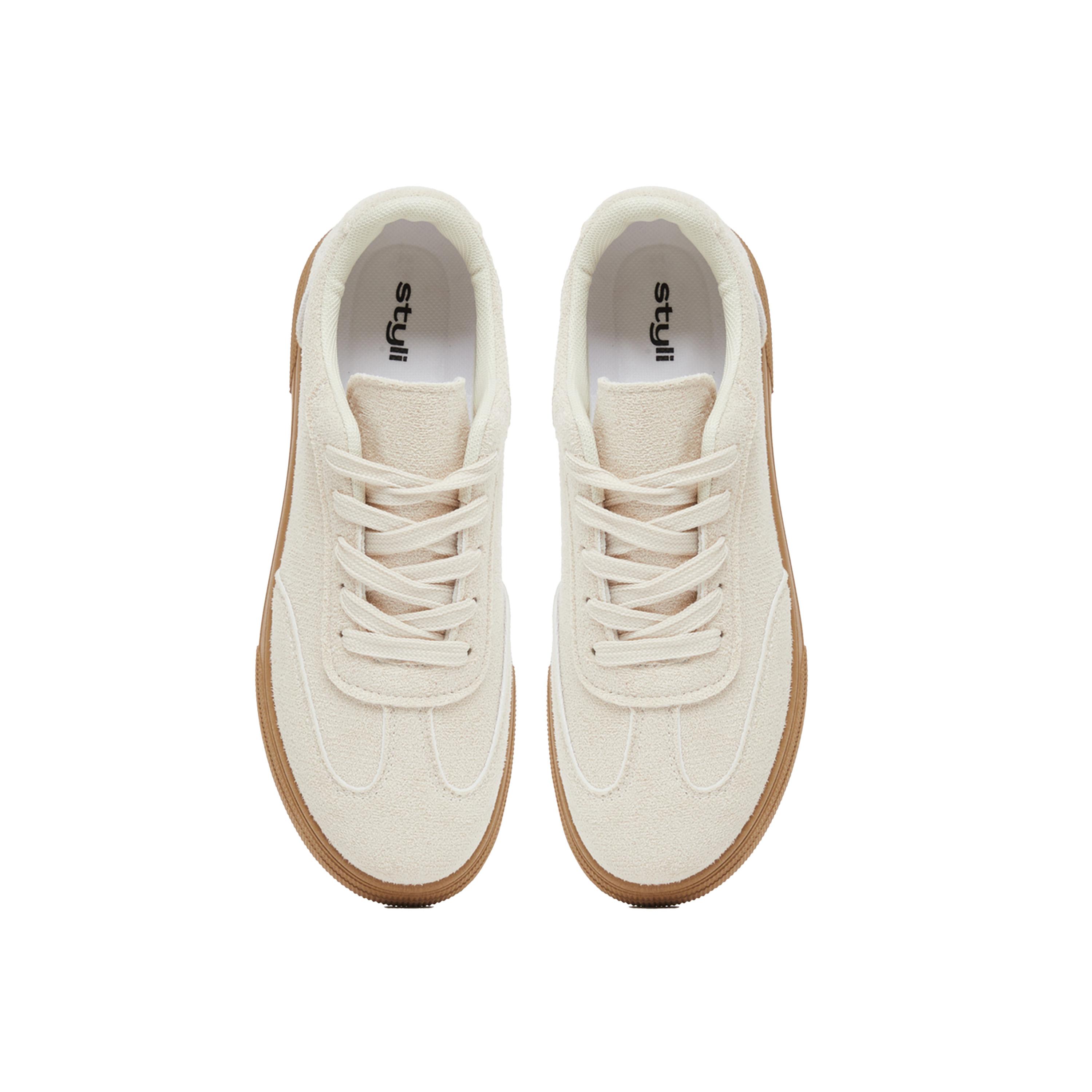 Styli Plain Round Toe Lace-Up Sneakers-women-shoes-sneakers-image-5