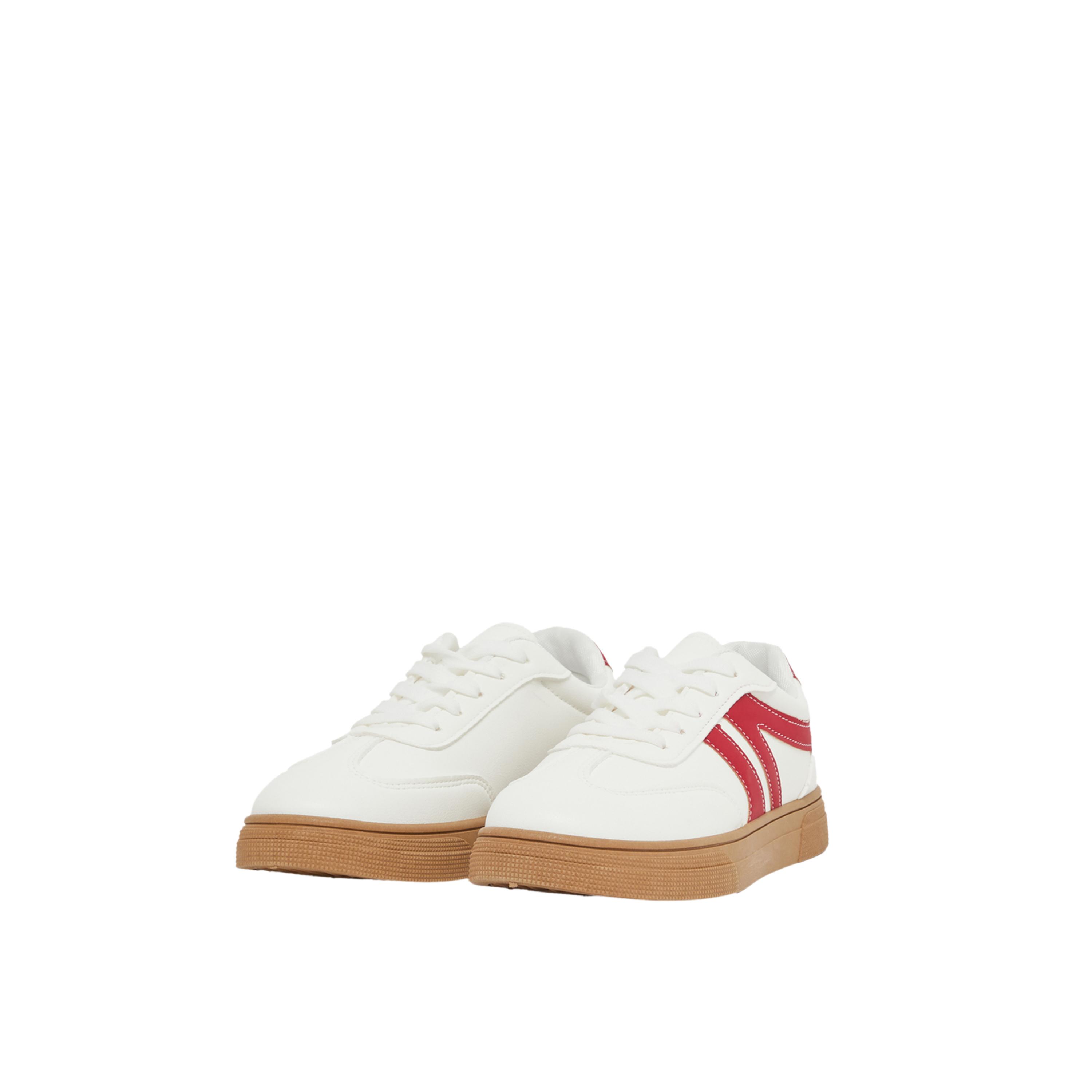 Styli Contrast Trim Round Toe Lace-Up Sneakers-women-shoes-sneakers-image-2
