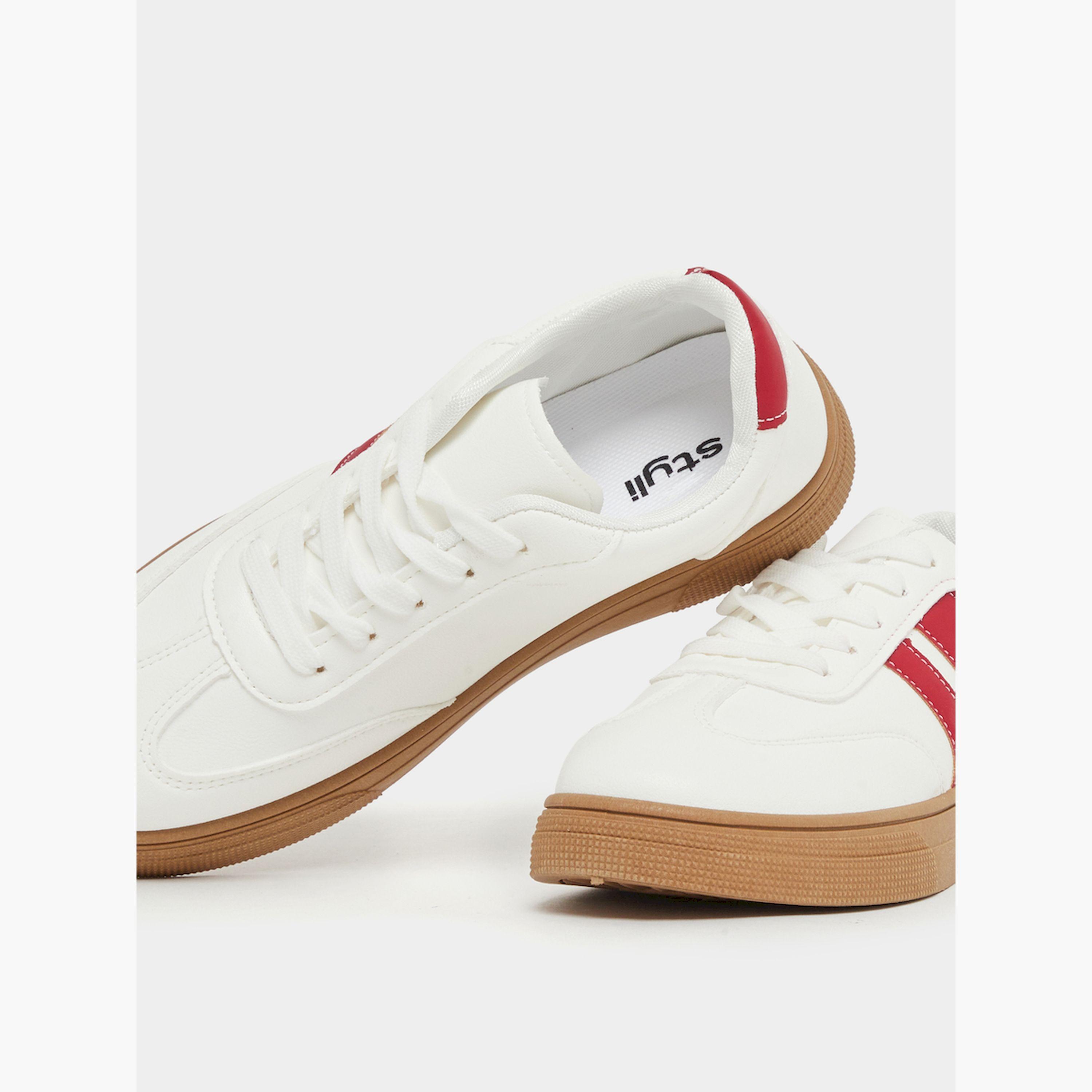 Styli Contrast Trim Round Toe Lace-Up Sneakers-women-shoes-sneakers-image-3