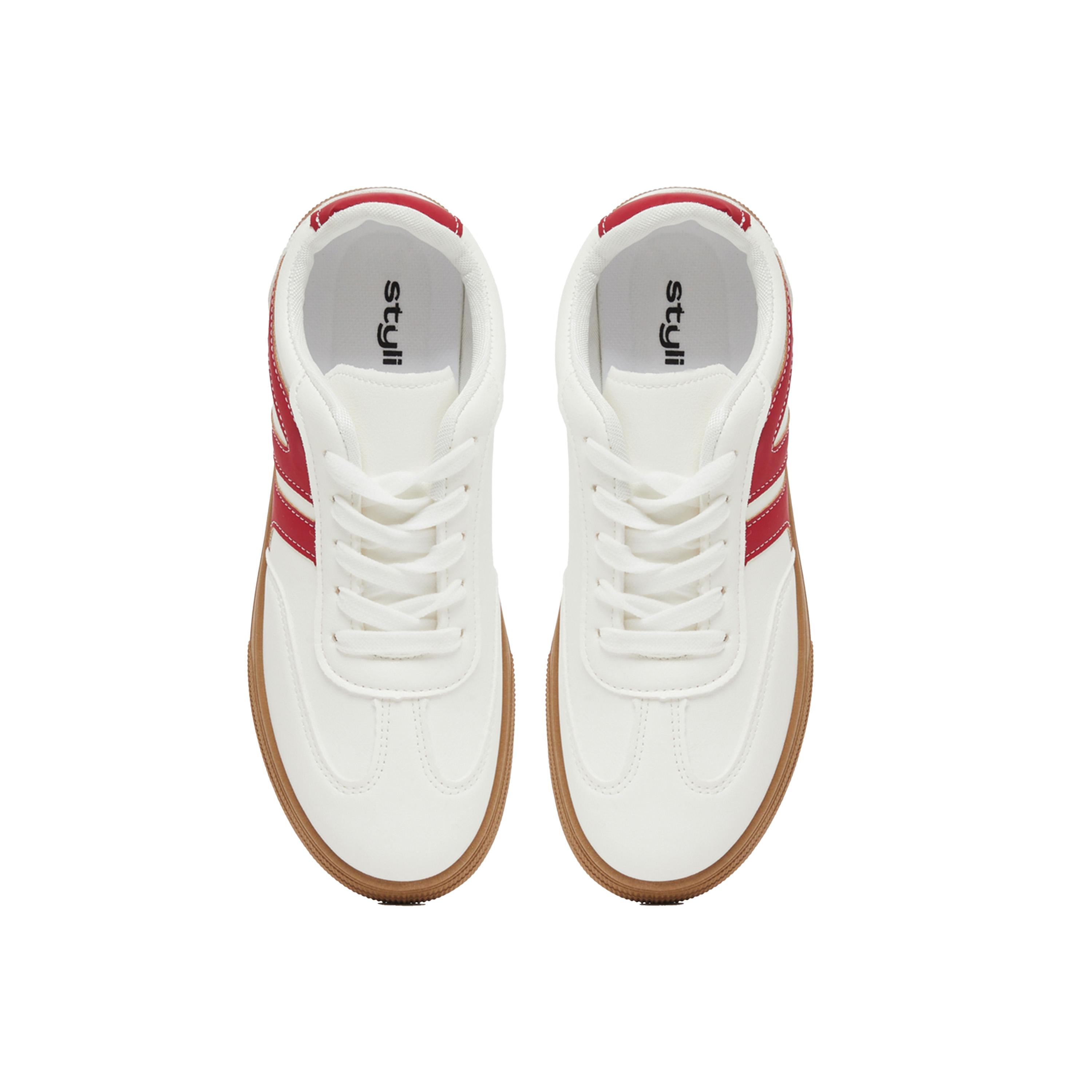 Styli Contrast Trim Round Toe Lace-Up Sneakers-women-shoes-sneakers-image-5