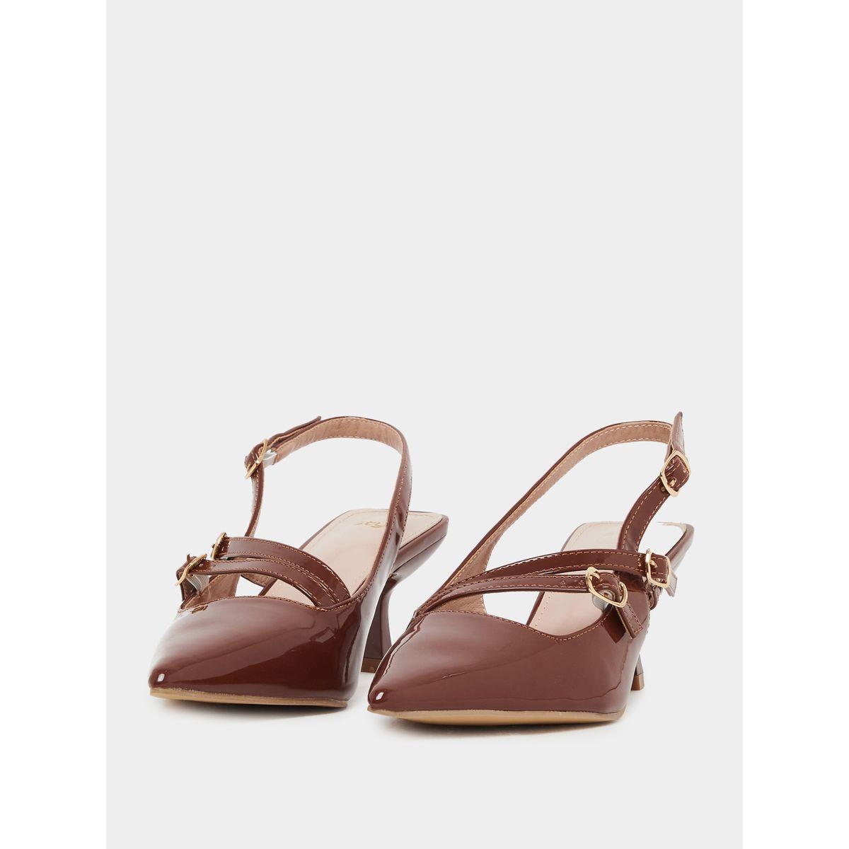 Styli Strappy Buckle Detail Slingback Stiletto Heel Shoes-women-shoes-heels-image-2