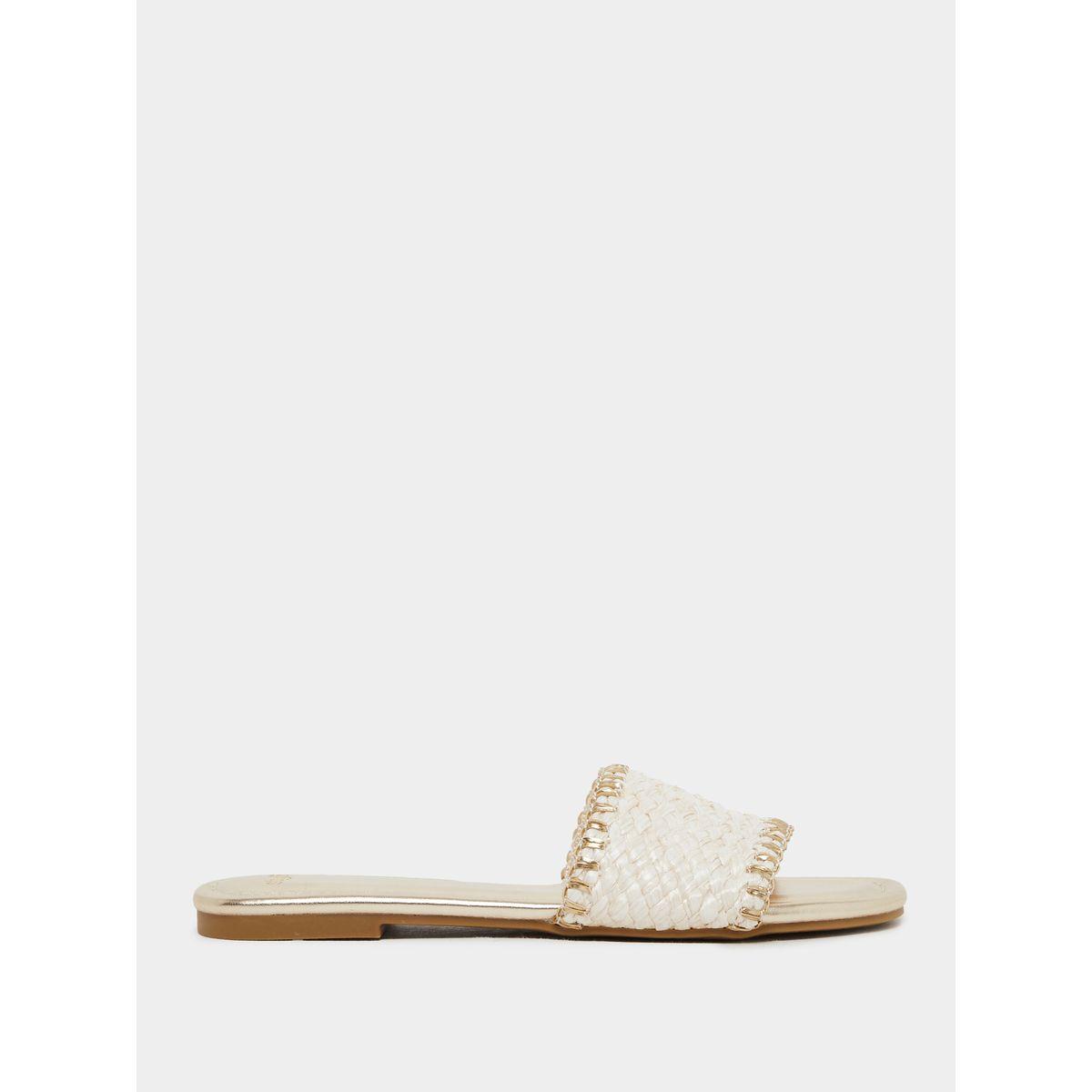 Styli Woven Design Open Toe Flat Sandals-women-shoes-sandals-flats-image-1