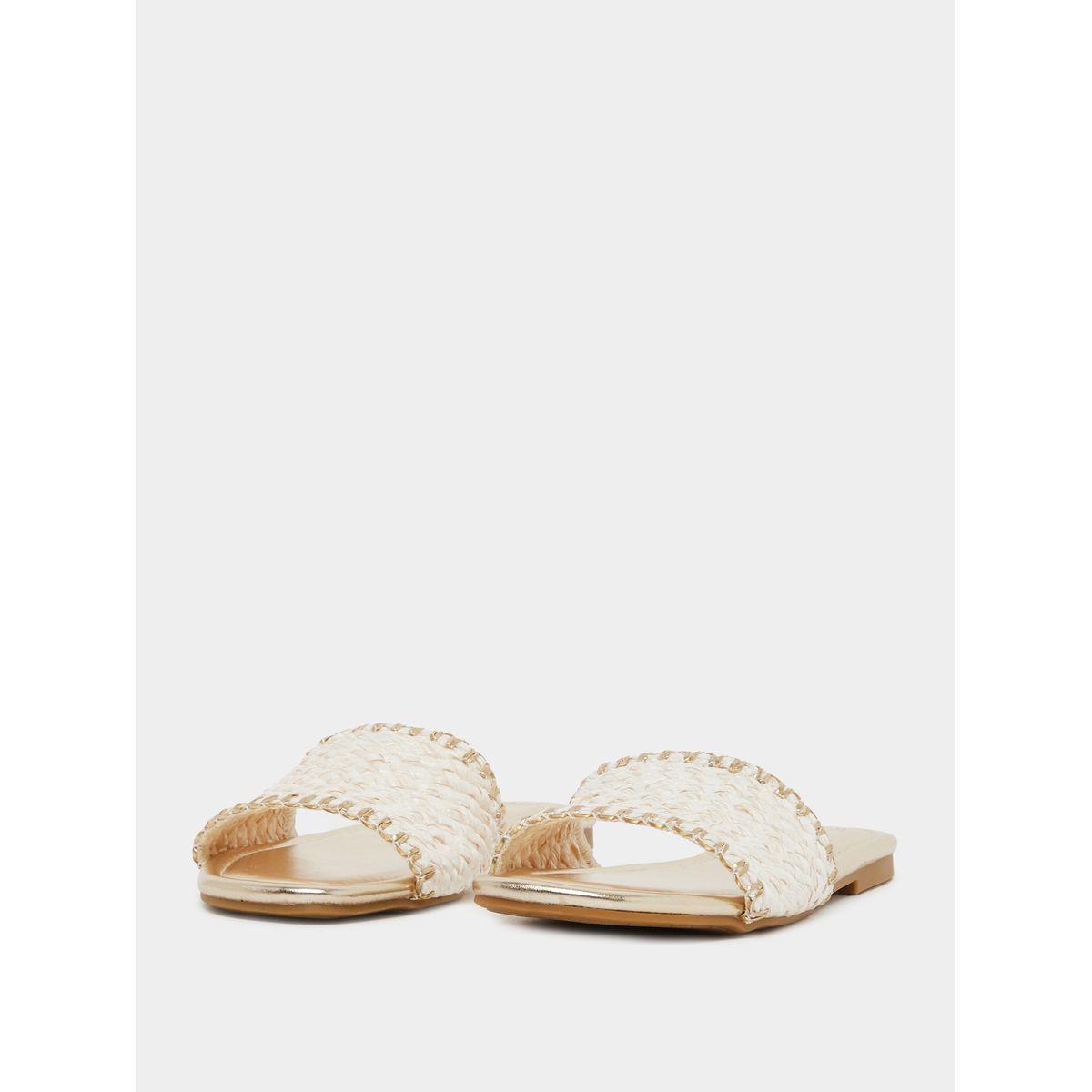 Styli Woven Design Open Toe Flat Sandals-women-shoes-sandals-flats-image-2