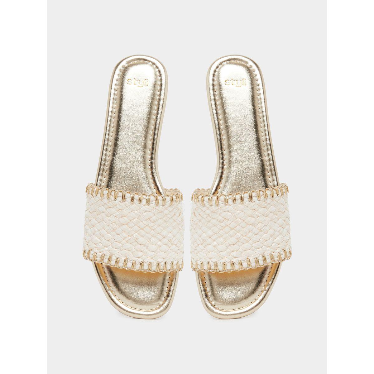 Styli Woven Design Open Toe Flat Sandals-women-shoes-sandals-flats-image-5