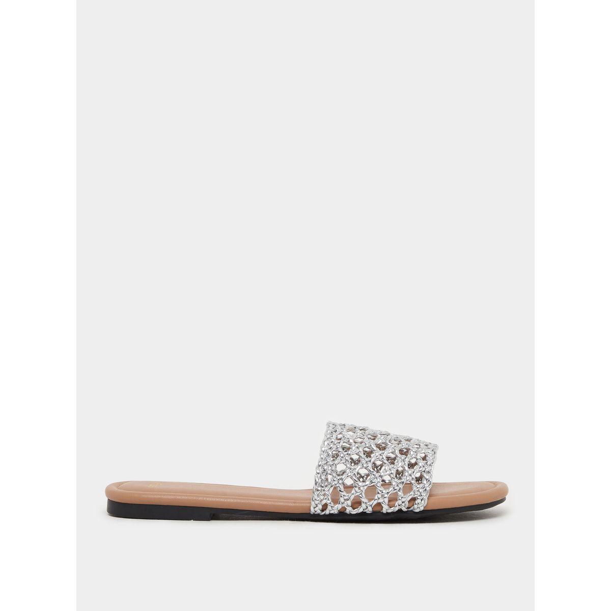 Styli Woven Design Open Toe Flat Sandals-women-shoes-sandals-flats-image-1