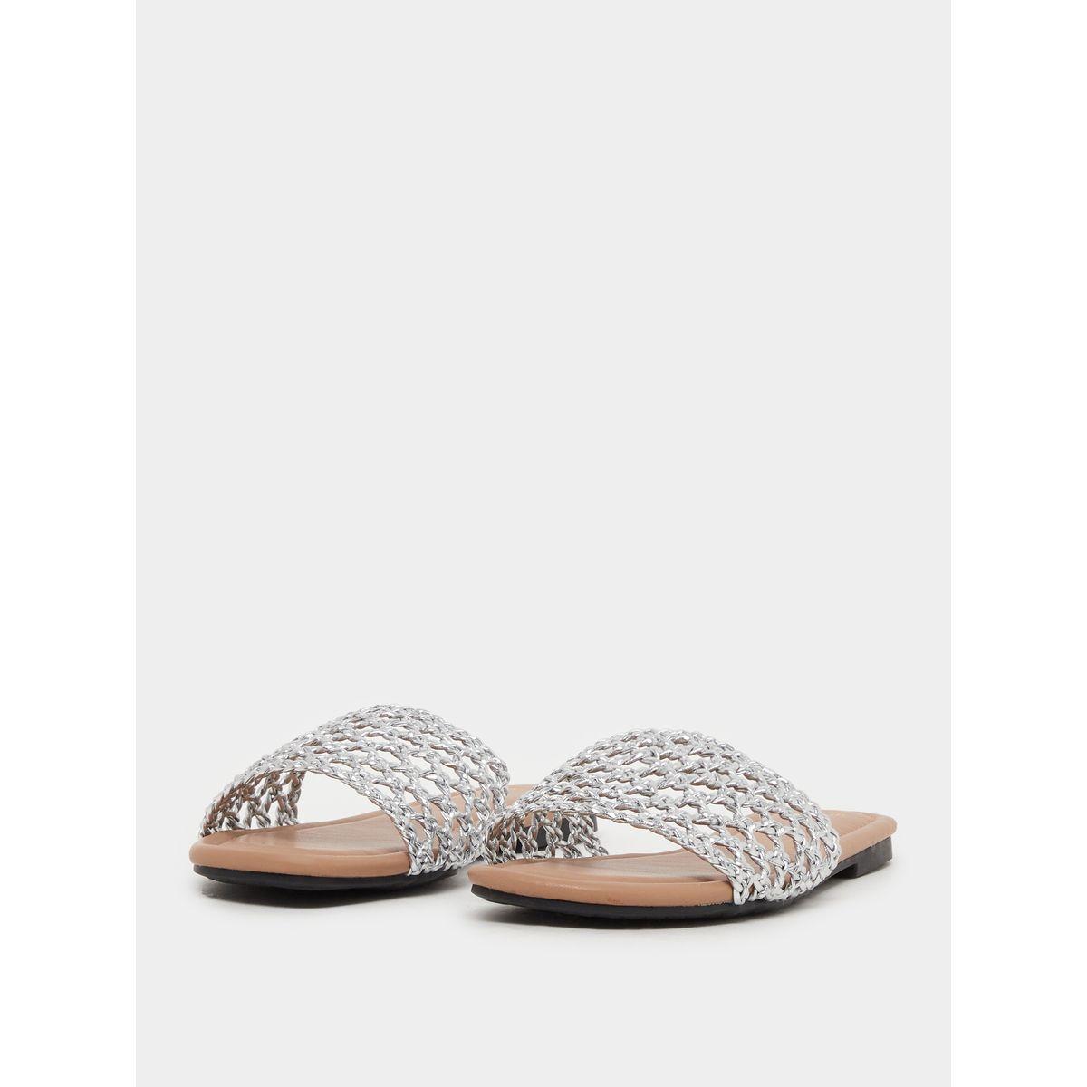 Styli Woven Design Open Toe Flat Sandals-women-shoes-sandals-flats-image-2