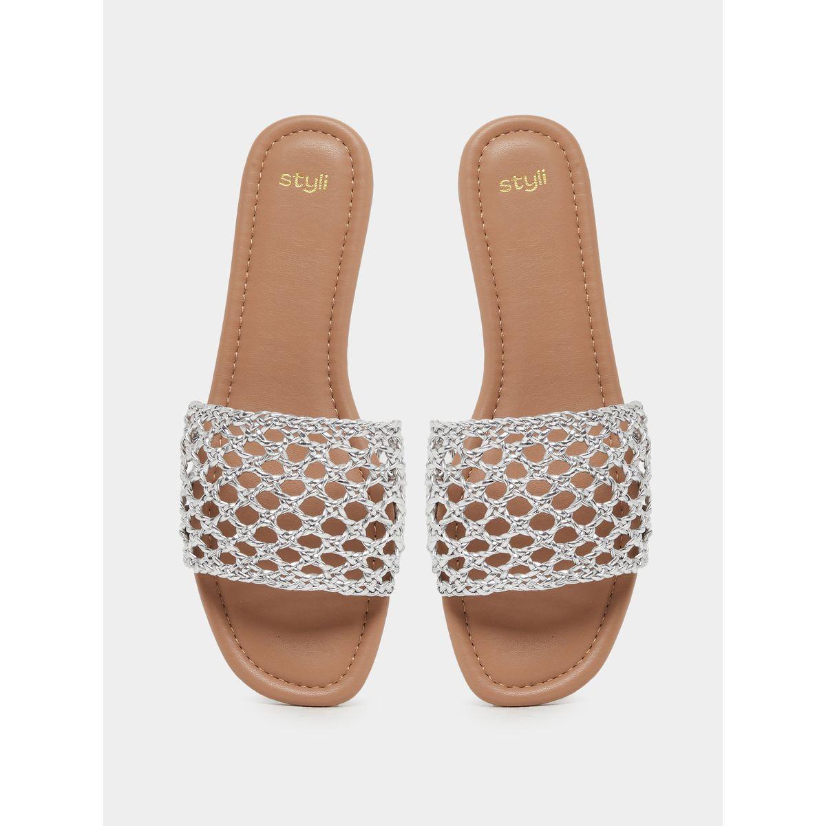 Styli Woven Design Open Toe Flat Sandals-women-shoes-sandals-flats-image-5