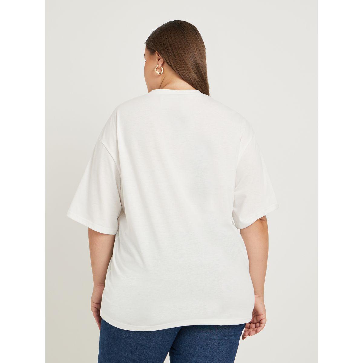 تيشيرت فضفاض بمقاس كبير وأكمام قصيرة-women-clothing-plussize-tshirts-image-4