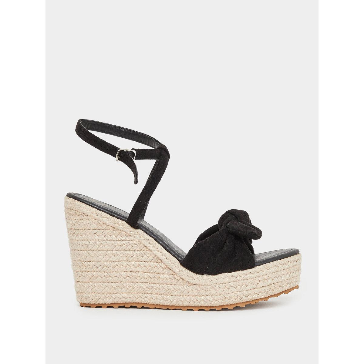 Styli Bow Detail Espadrille Wedge Sandals-women-shoes-sandals-heeled-image-1