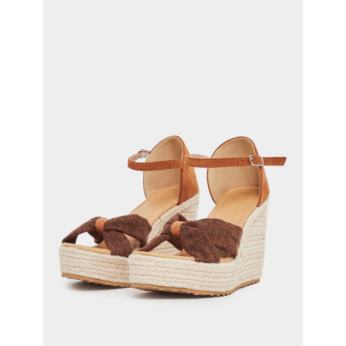 Styli Textured Espadrille Wedge Sandals-women-shoes-sandals-heeled-image-2