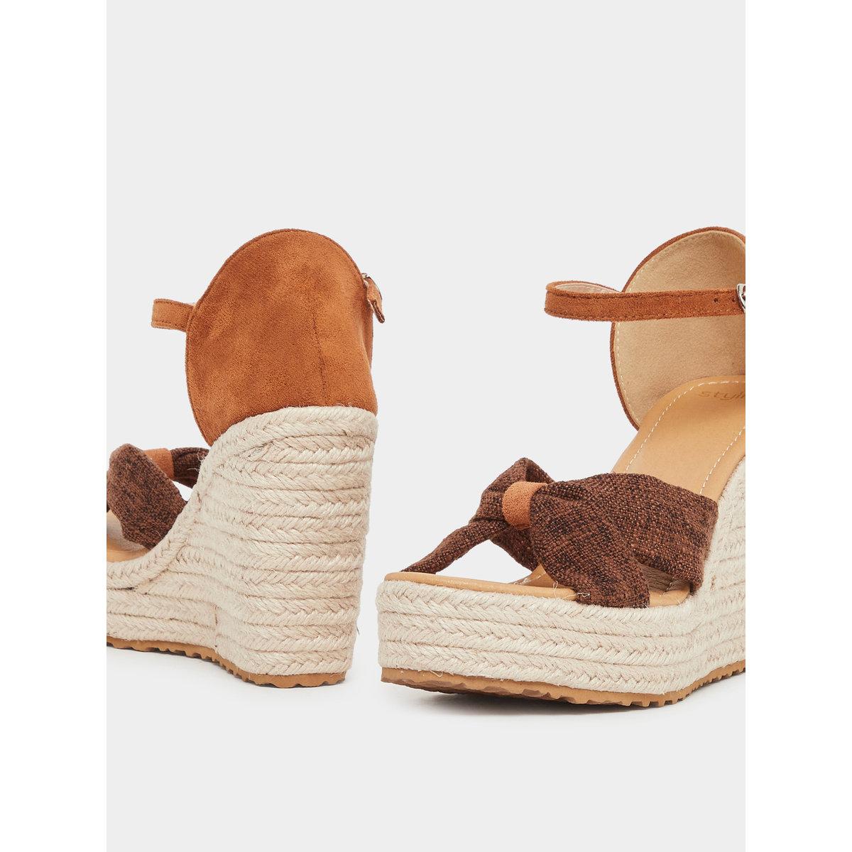 Styli Textured Espadrille Wedge Sandals-women-shoes-sandals-heeled-image-3