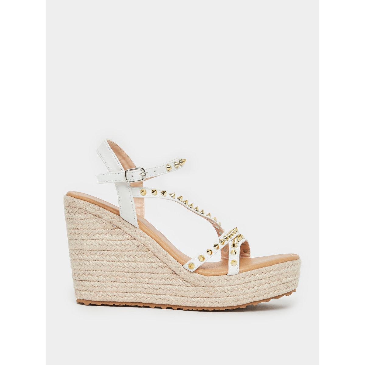 Styli Studded Strappy Espadrille Wedge Heel Sandals-women-shoes-sandals-heeled-image-1