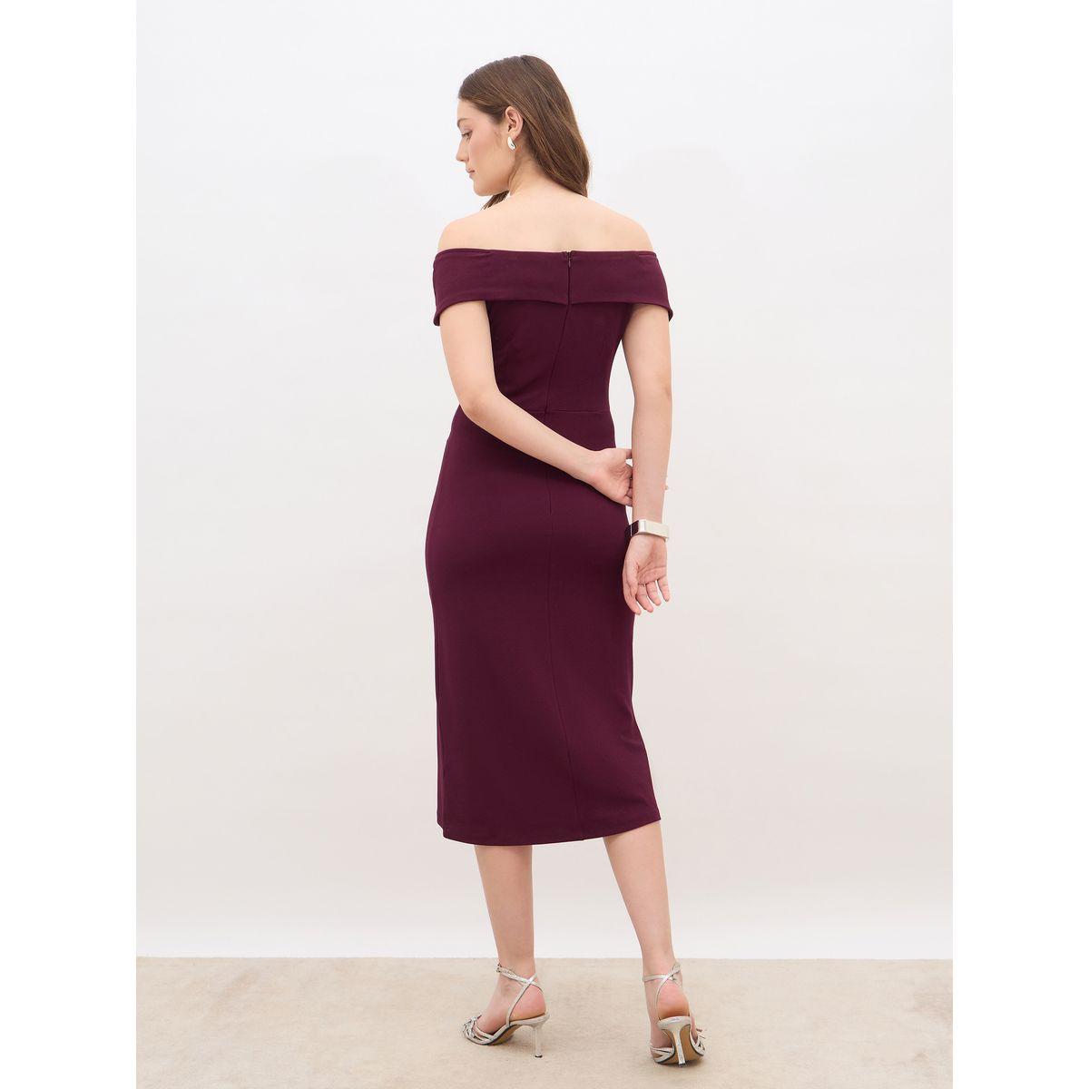 فستان ميدي منمق بأكتاف مكشوفة-women-clothing-dresses-image-5