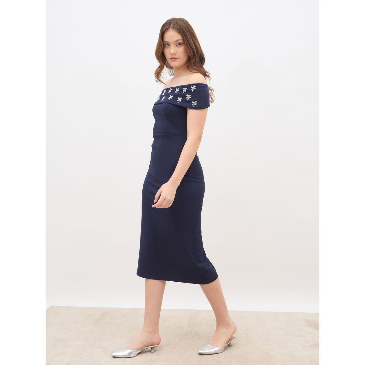 فستان ميدي منمق بأكتاف مكشوفة-women-clothing-dresses-image-3