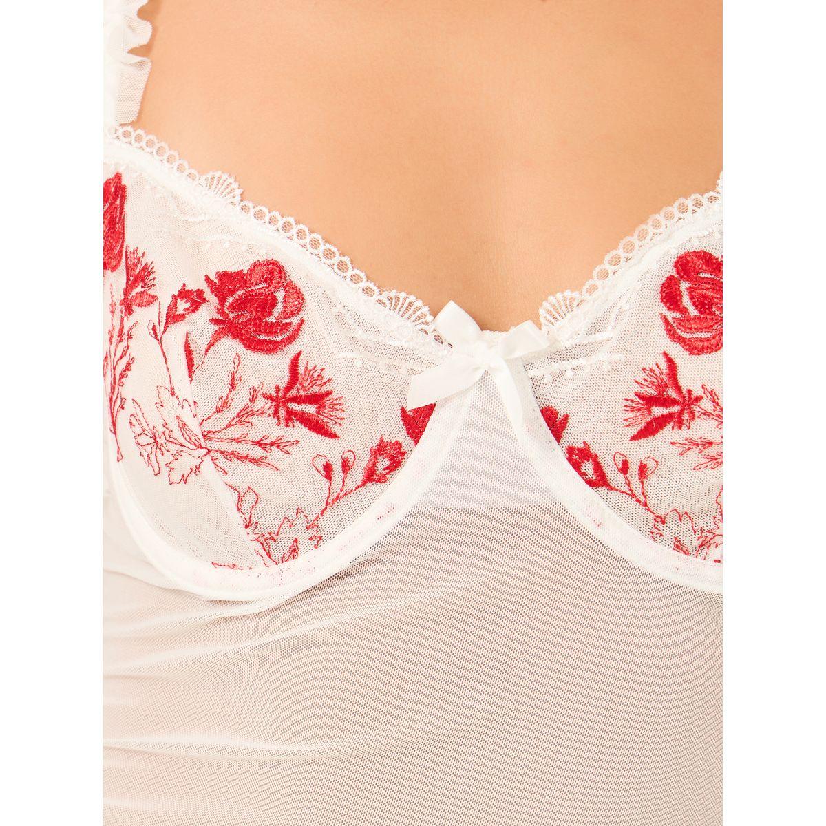 بيبي دول بتفاصيل كشكش مع سروال داخلي-women-clothing-lingerie-babydollsandbodysuits-image-2