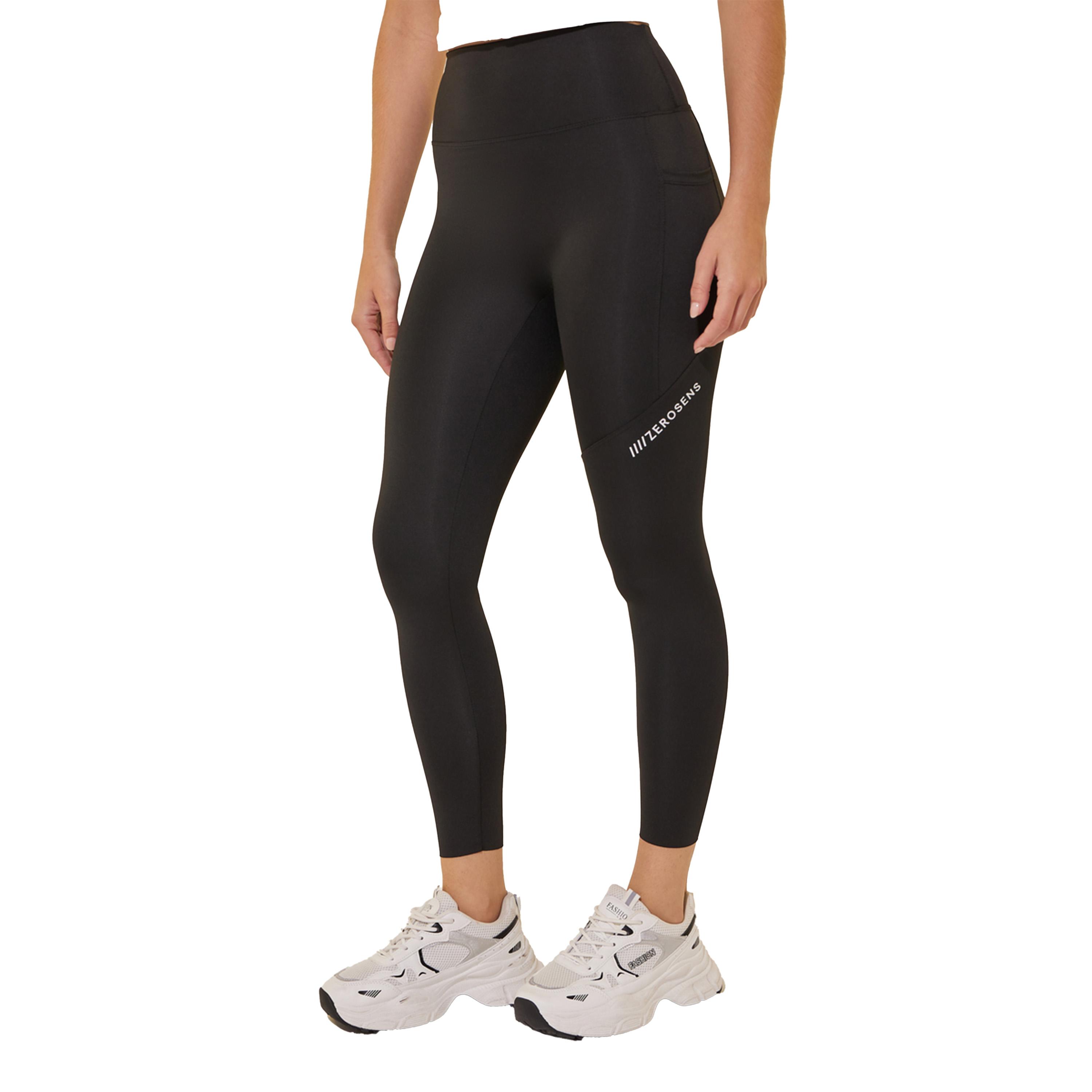ستايلي -  بنطال ضيق بحزام خصر عريض وطبعة نص مع جيوب-women-clothing-bottoms-leggings-image-3