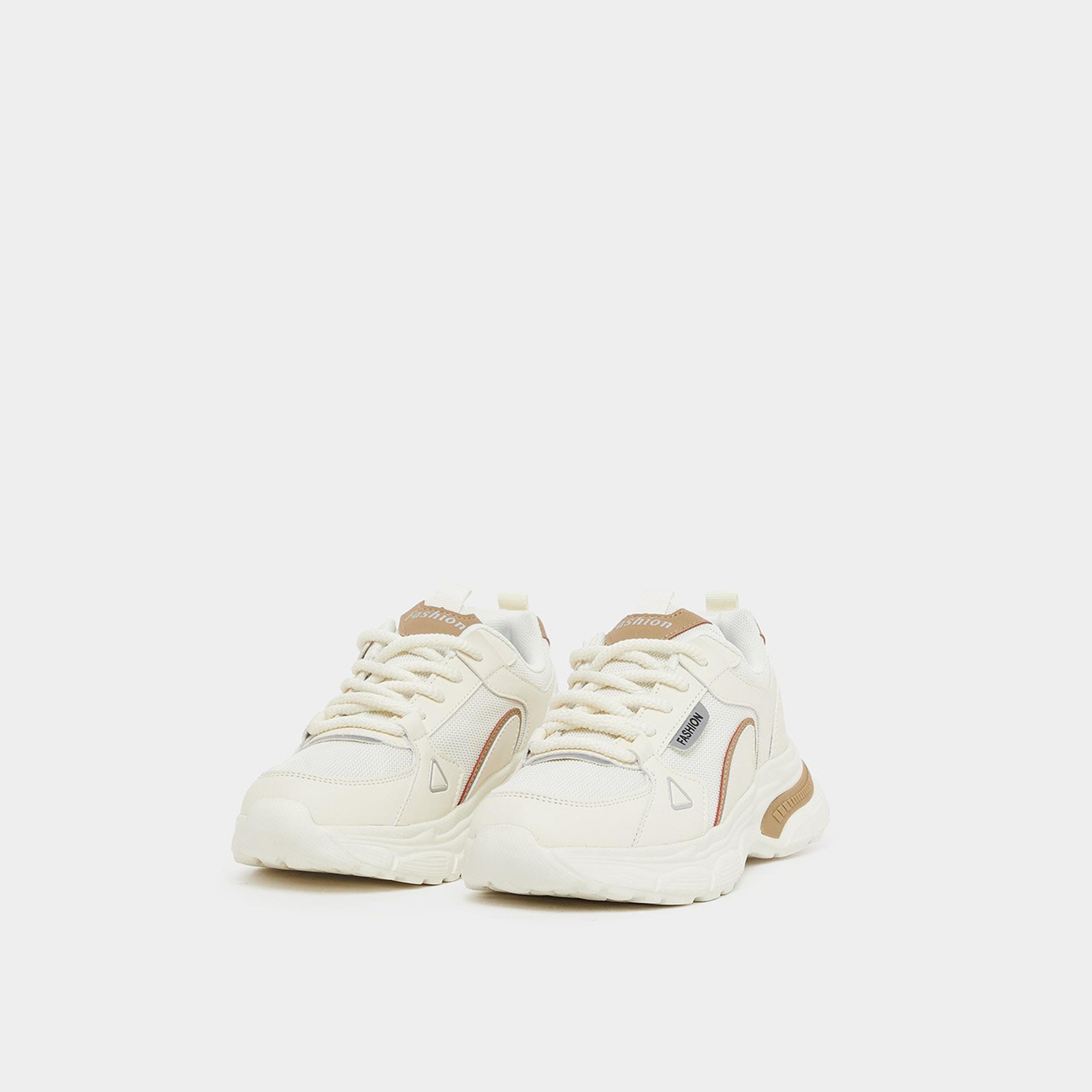 Styli Women Color Block Chunky Lace-Up Chunky Sole Sneakers with Back Pull Tab-women-shoes-sneakers-image-1