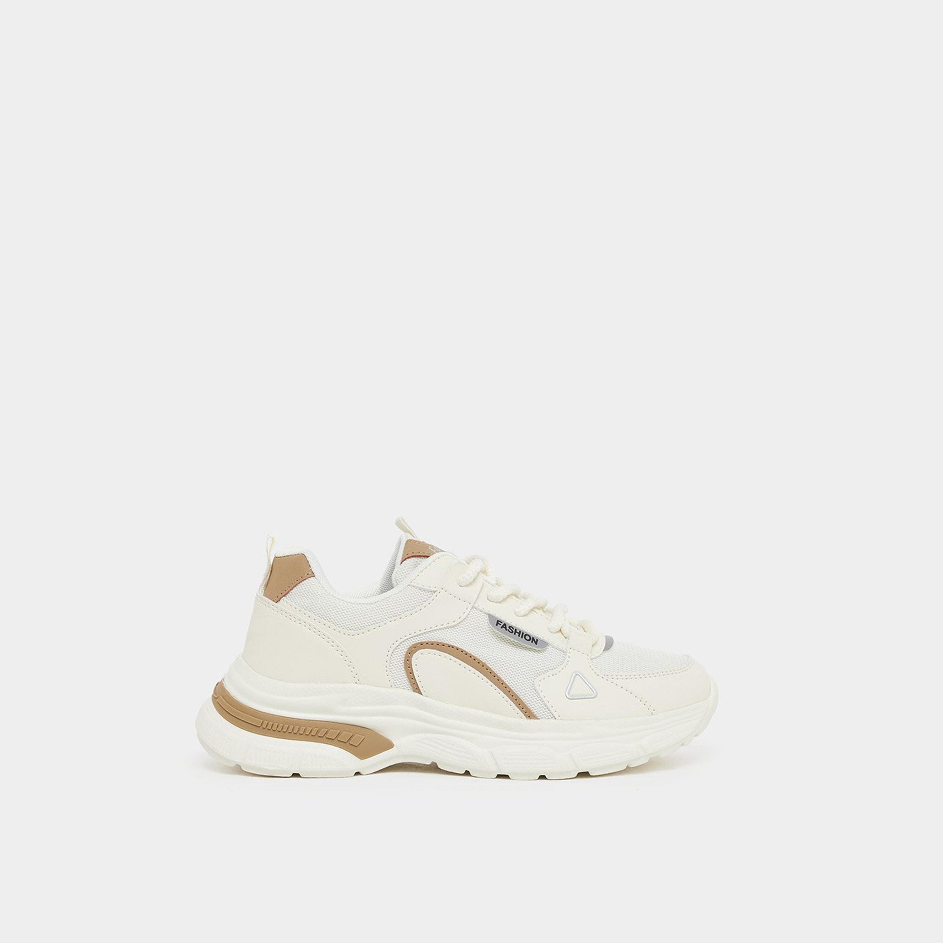 Styli Women Color Block Chunky Lace-Up Chunky Sole Sneakers with Back Pull Tab-women-shoes-sneakers-image-3