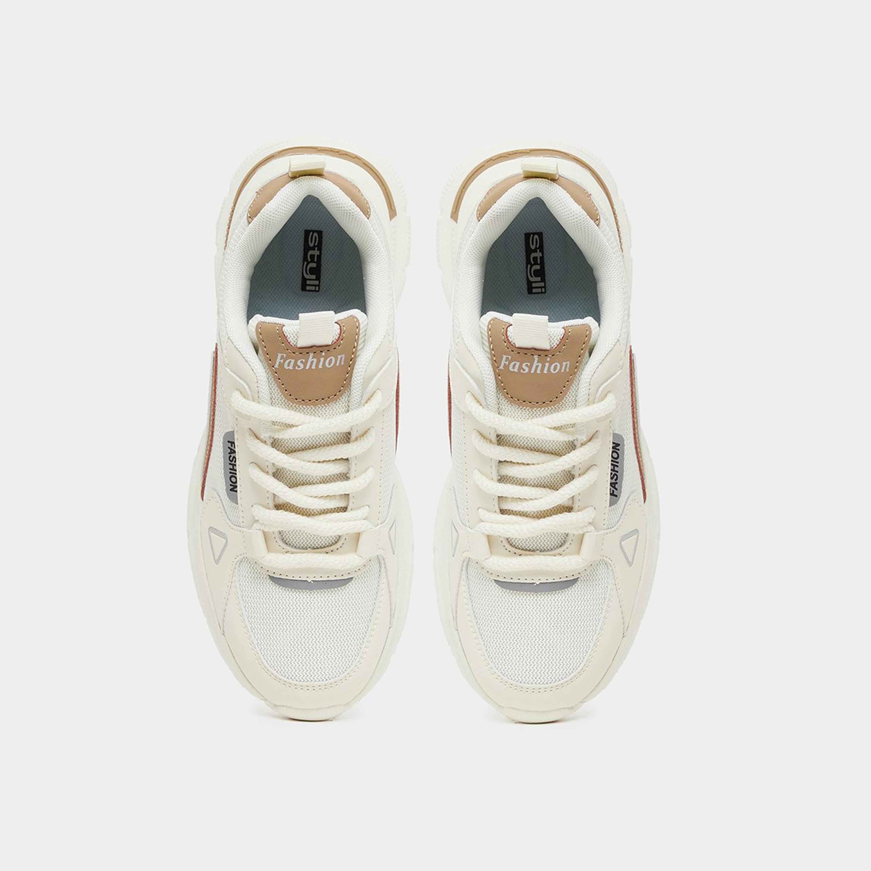 Styli Women Color Block Chunky Lace-Up Chunky Sole Sneakers with Back Pull Tab-women-shoes-sneakers-image-6
