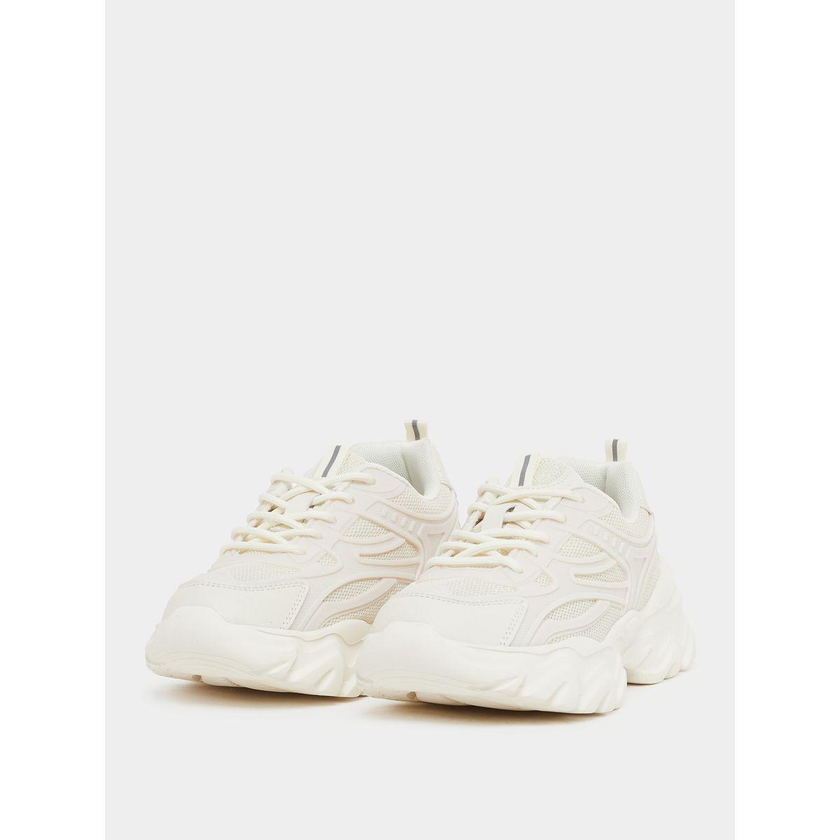 Styli Chunky Sole Lace Up Panelled Sneakers-women-shoes-sneakers-image-2