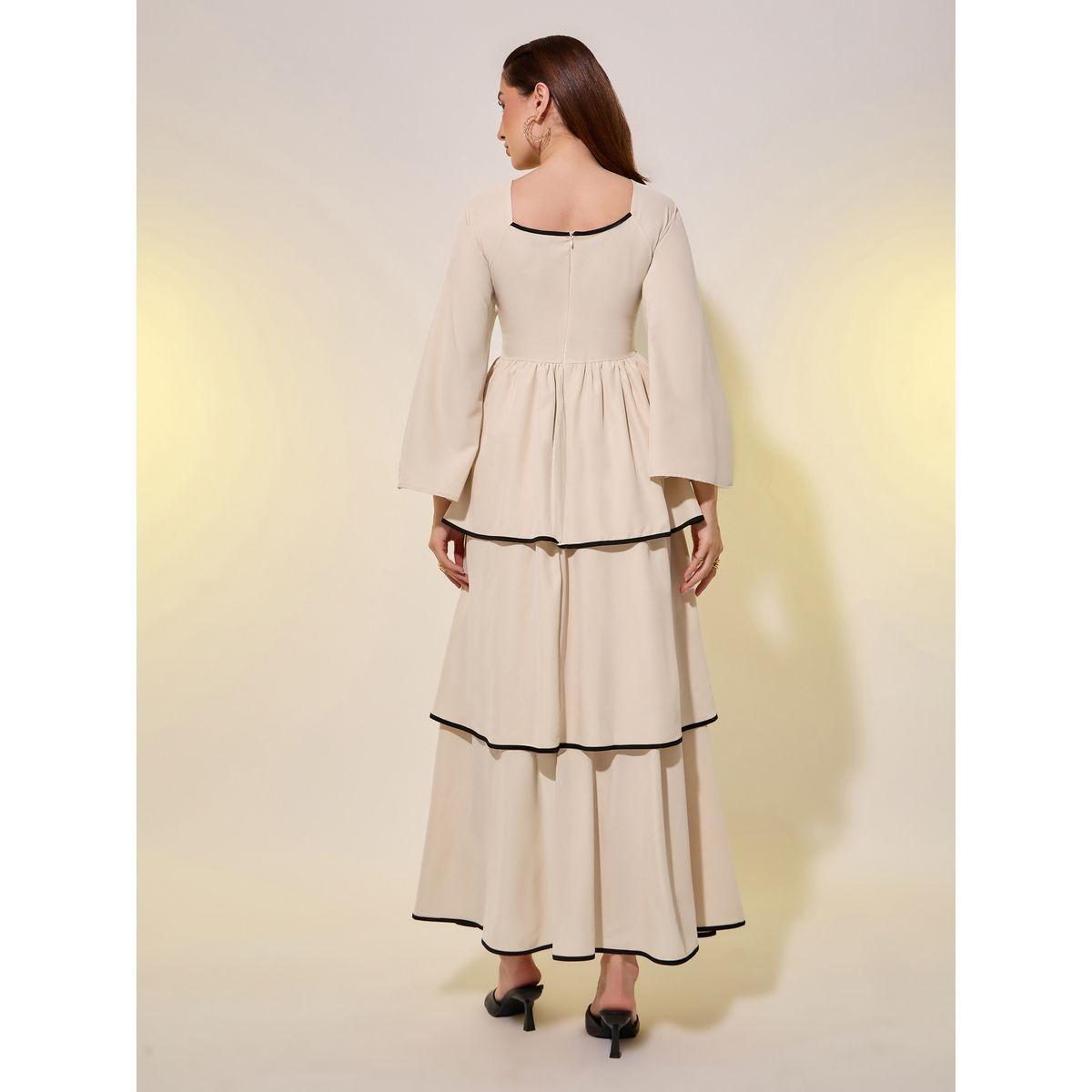 فستان طويل بكسرات وأكمام بنمط جرس-women-clothing-dresses-image-5