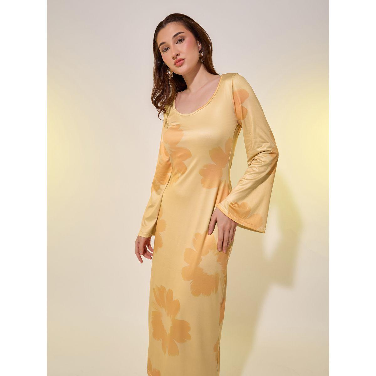 Styli Floral Printed Scoop Neck Sheath Midi Dress-women-clothing-dresses-image-3