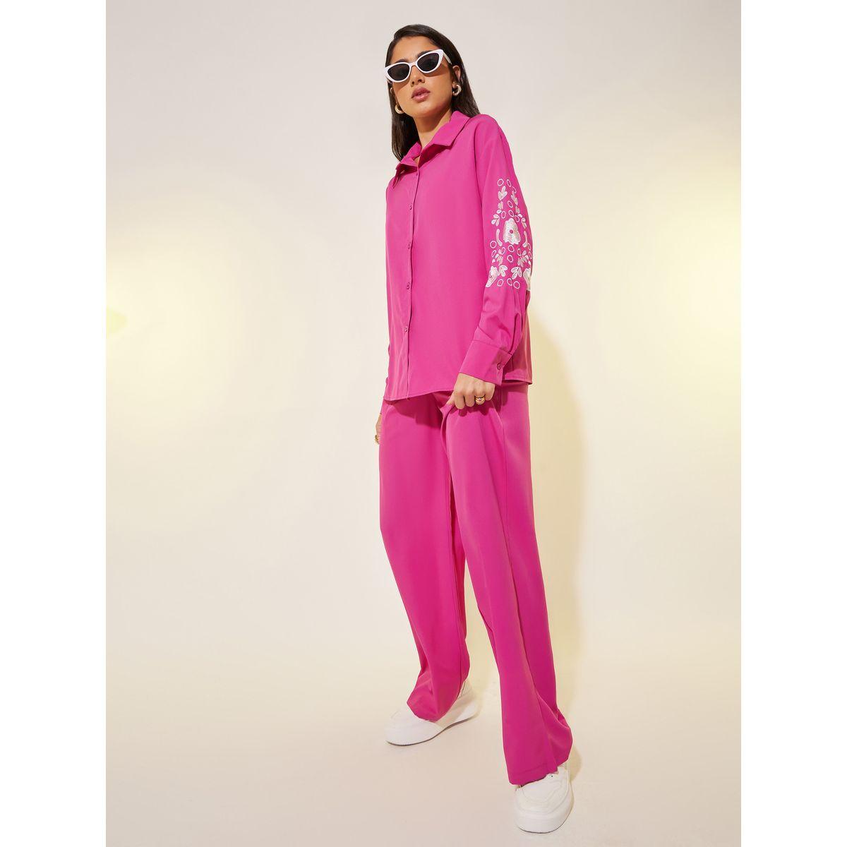 Styli Embroidered Detail Long Sleeve Shirt and Pants Co-Ords-women-clothing-coordsets-image-2
