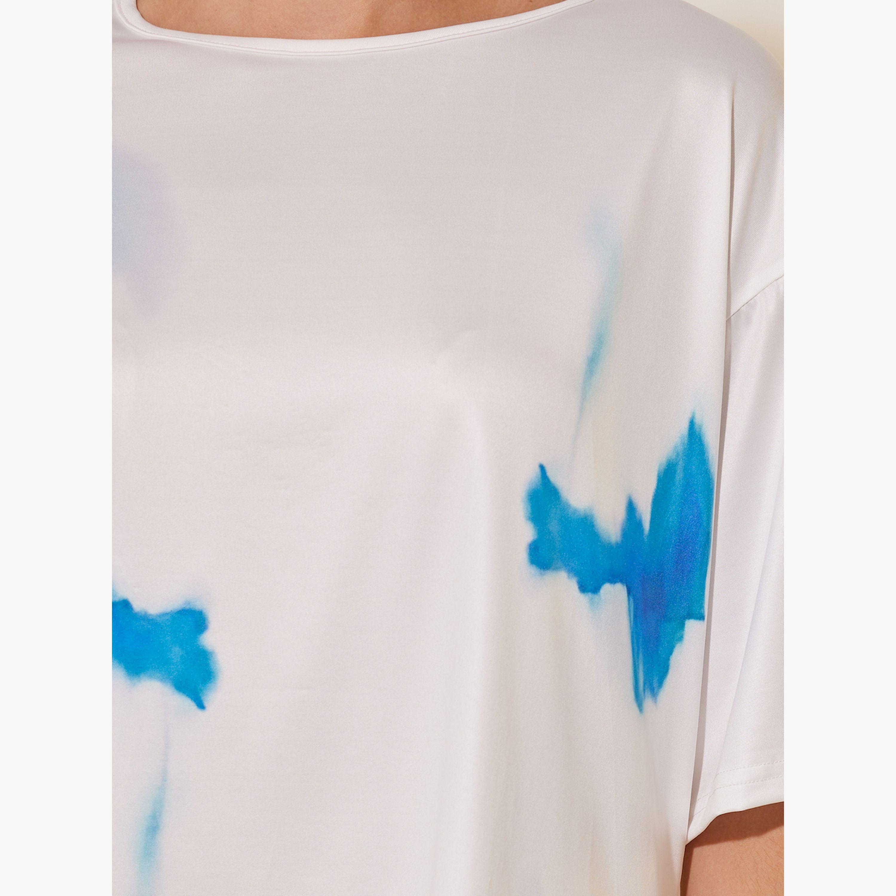 Styli Tie Dye Short Sleeve Top and Skirt Set-women-clothing-coordsets-image-3