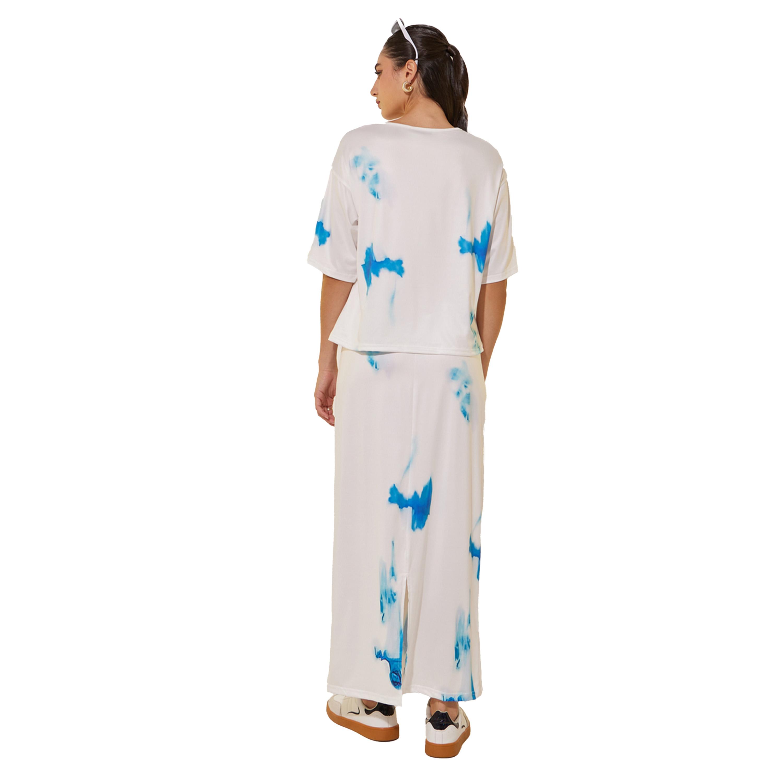 Styli Tie Dye Short Sleeve Top and Skirt Set-women-clothing-coordsets-image-5