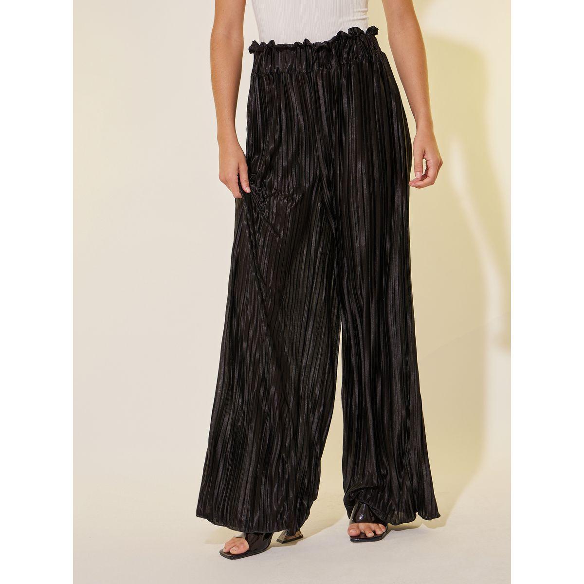 بنطال سادة بقصة مريحة وكسرات-women-clothing-bottoms-trousers-image-2