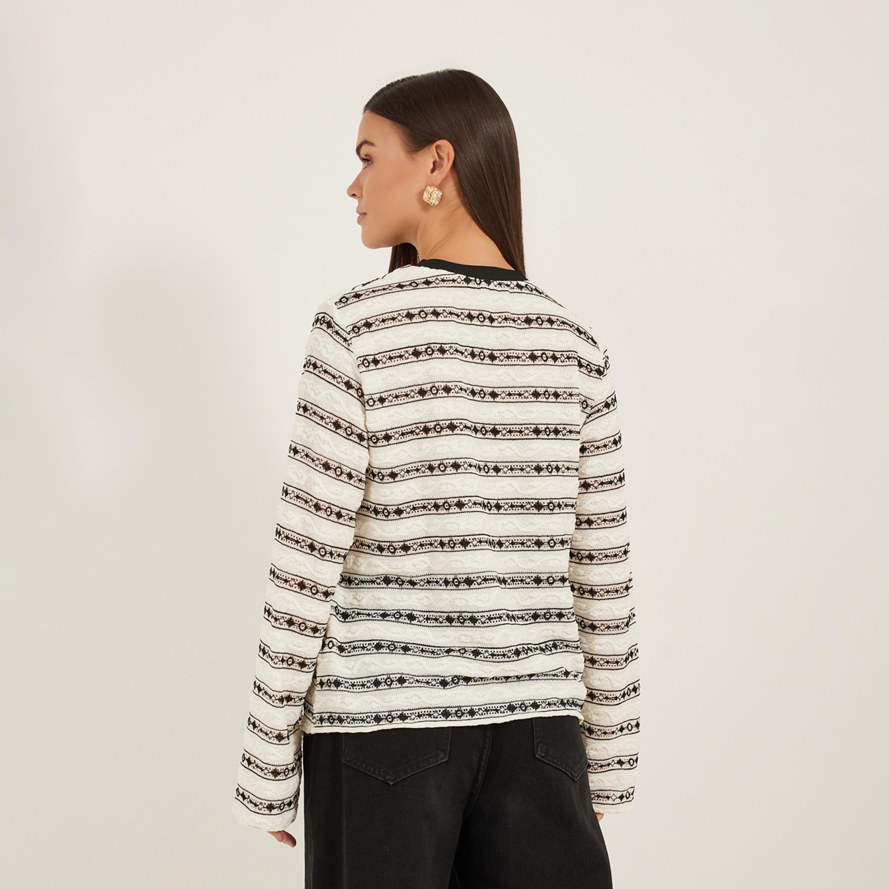 تيشيرت مخطط بأكمام طويلة-women-clothing-tshirts-image-5