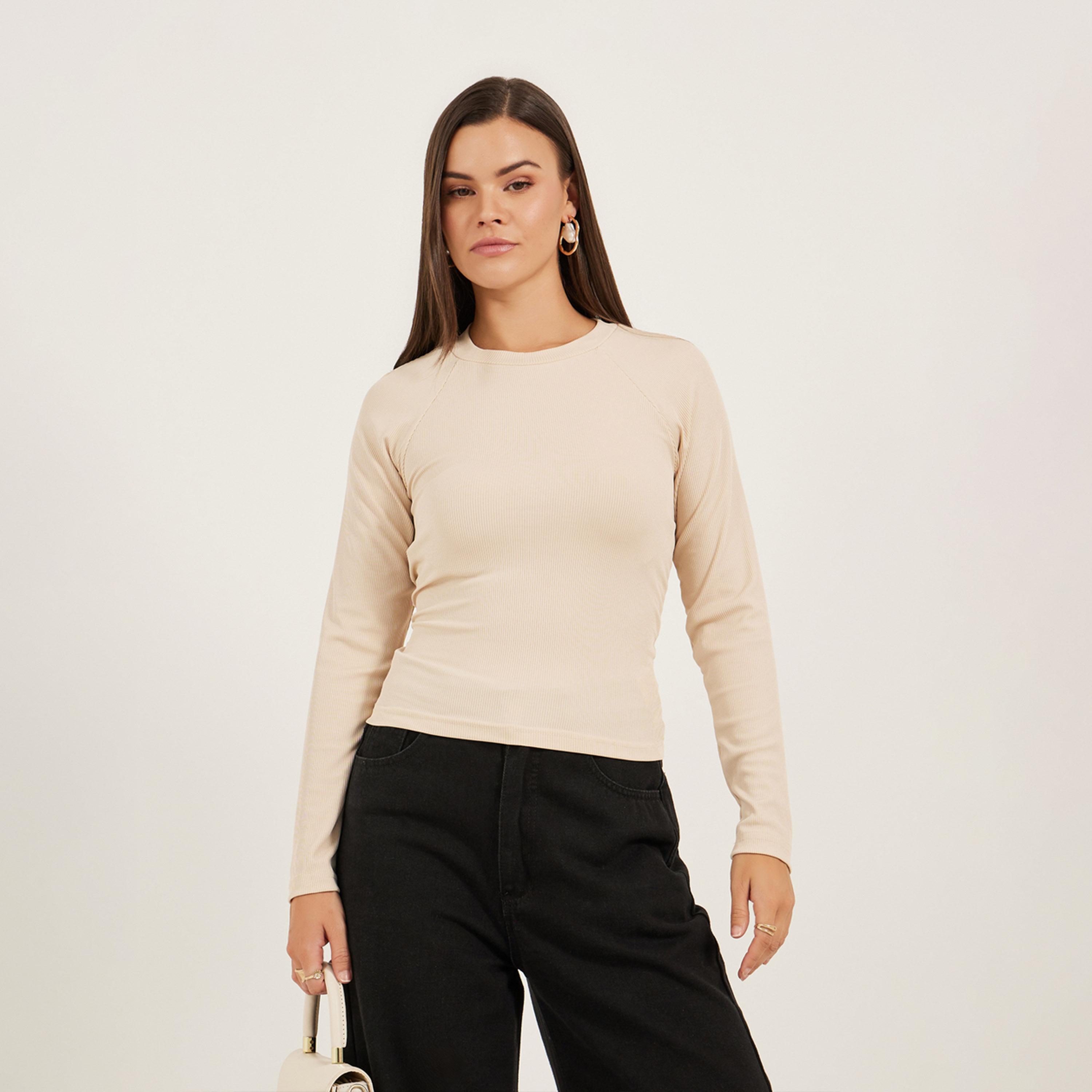Styli Womens Regular Round Neck Tie Waist Cropped T-Shirt-women-clothing-tshirts-image-3