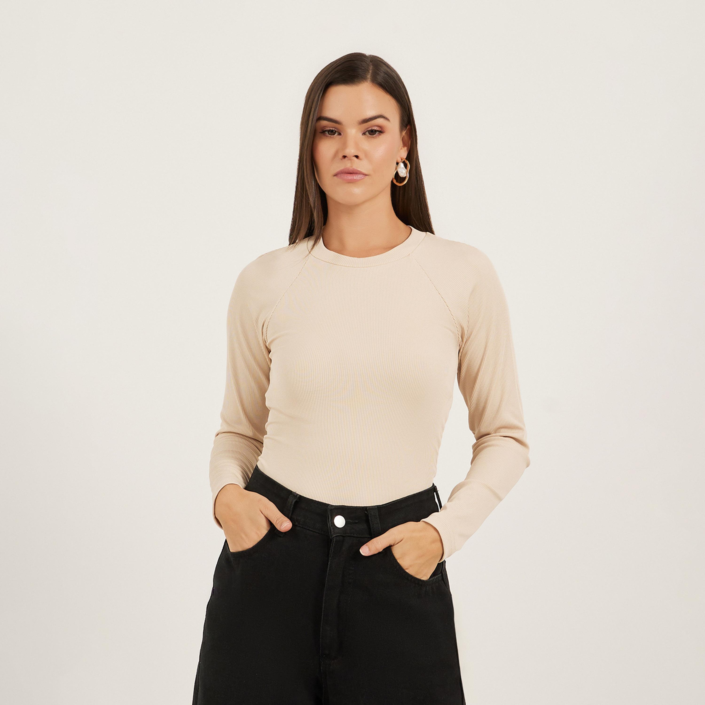 Styli Womens Regular Round Neck Tie Waist Cropped T-Shirt-women-clothing-tshirts-image-4
